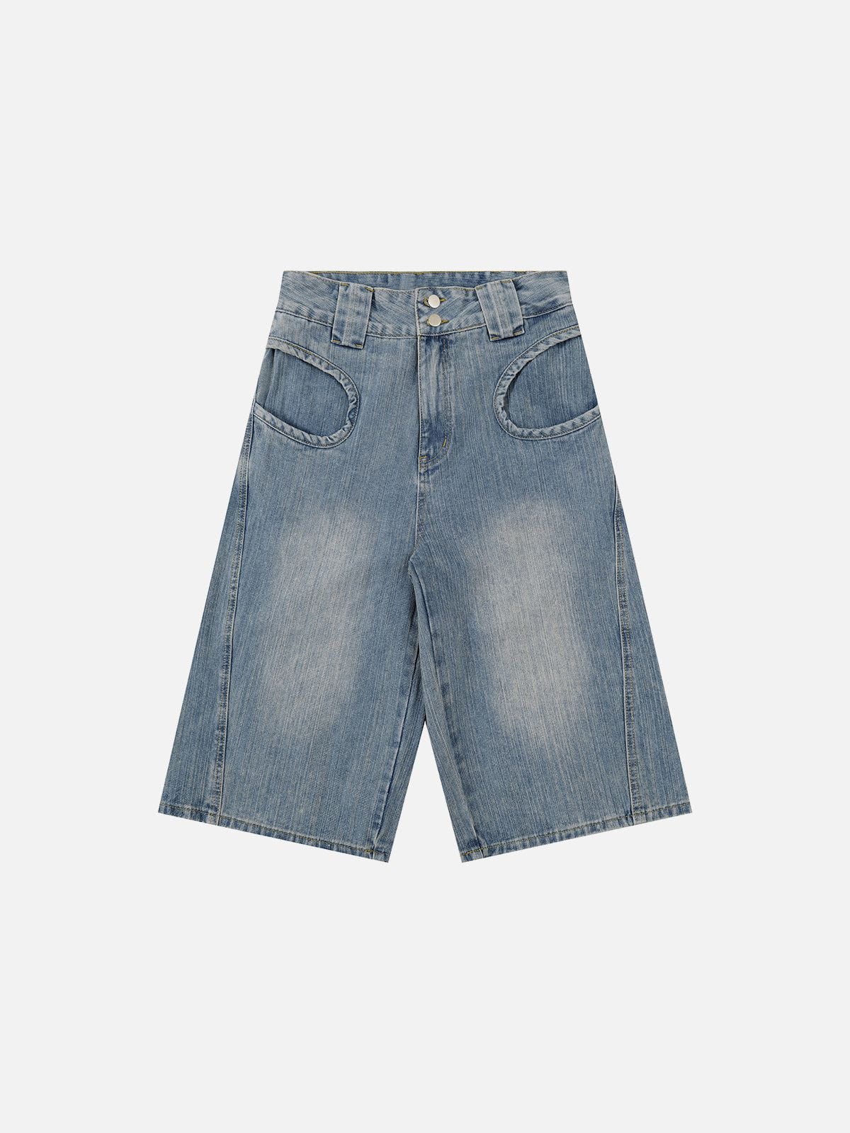 Asymmetrical Pocket Longline Denim Shorts | Aelfric Eden