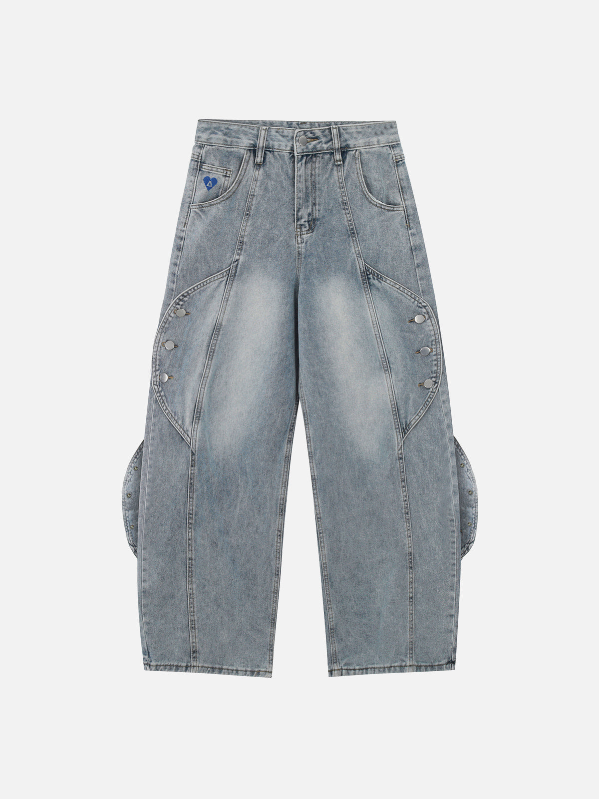 Patchwork Washed Baggy Jeans for Men | Aelfric Eden