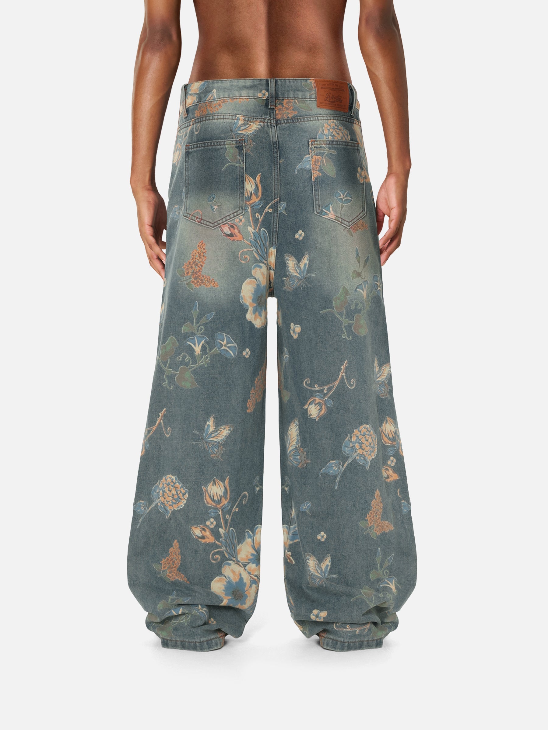 Floral Print Baggy Jeans for Women | Aelfric Eden