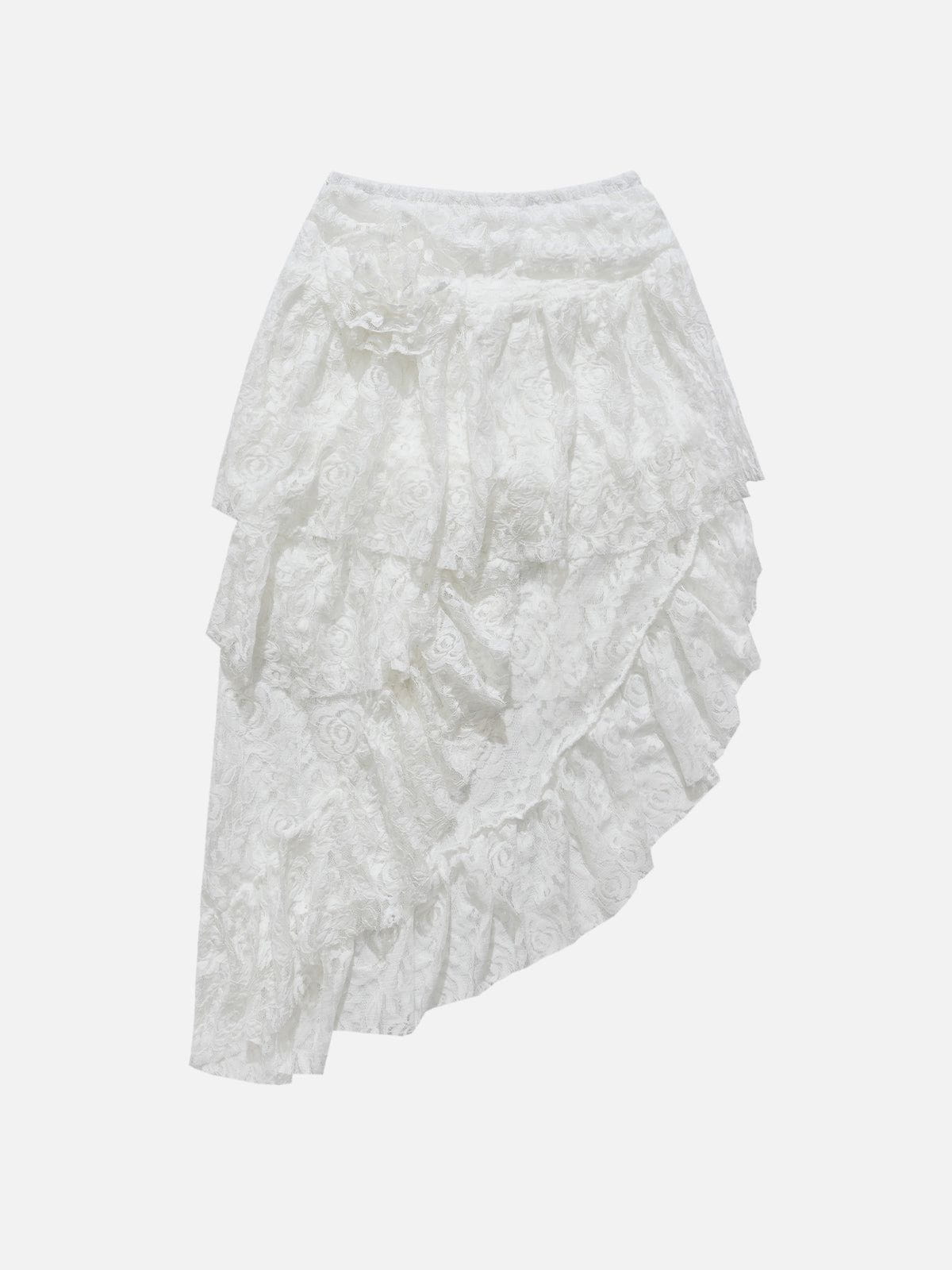 Asymmetrical Cut-Out Skirt with Floral Lace Detail | Aelfric Eden