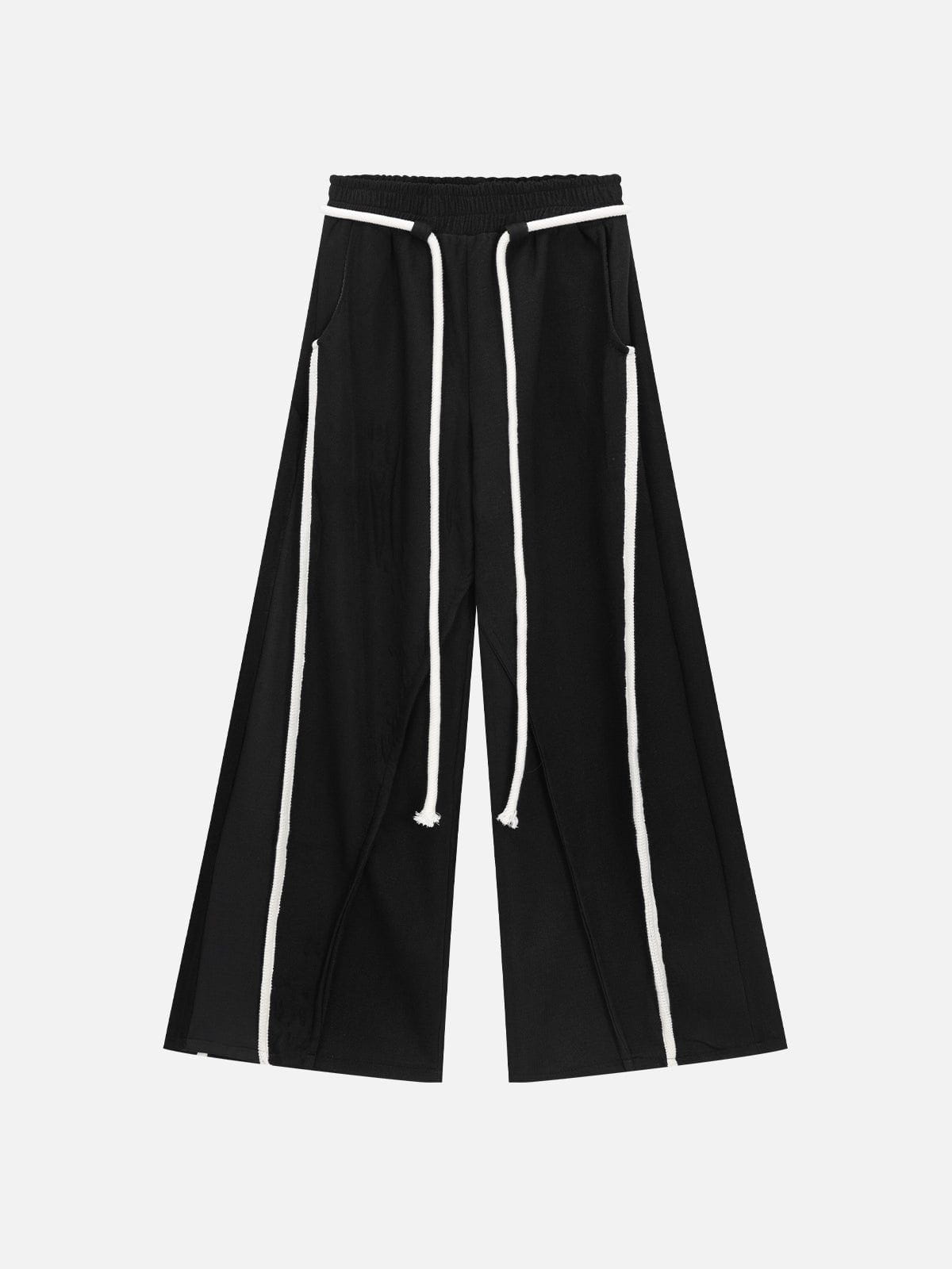 Rope Stripe Pants with Elastic Waist & Wide Leg | Aelfric Eden