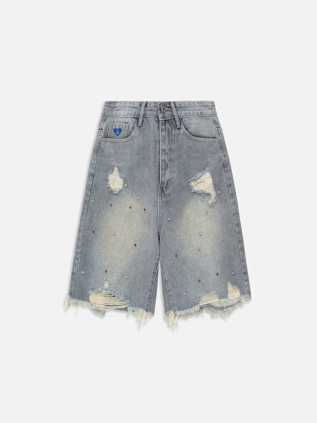 Rhinestone Embellished Denim Shorts for Women | Aelfric Eden