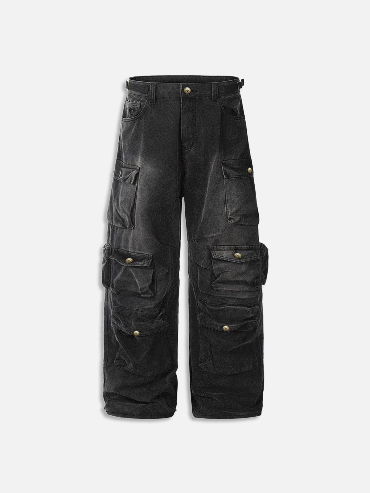 Vintage Washed Multi Pocket Baggy Jeans for Men | Aelfric Eden