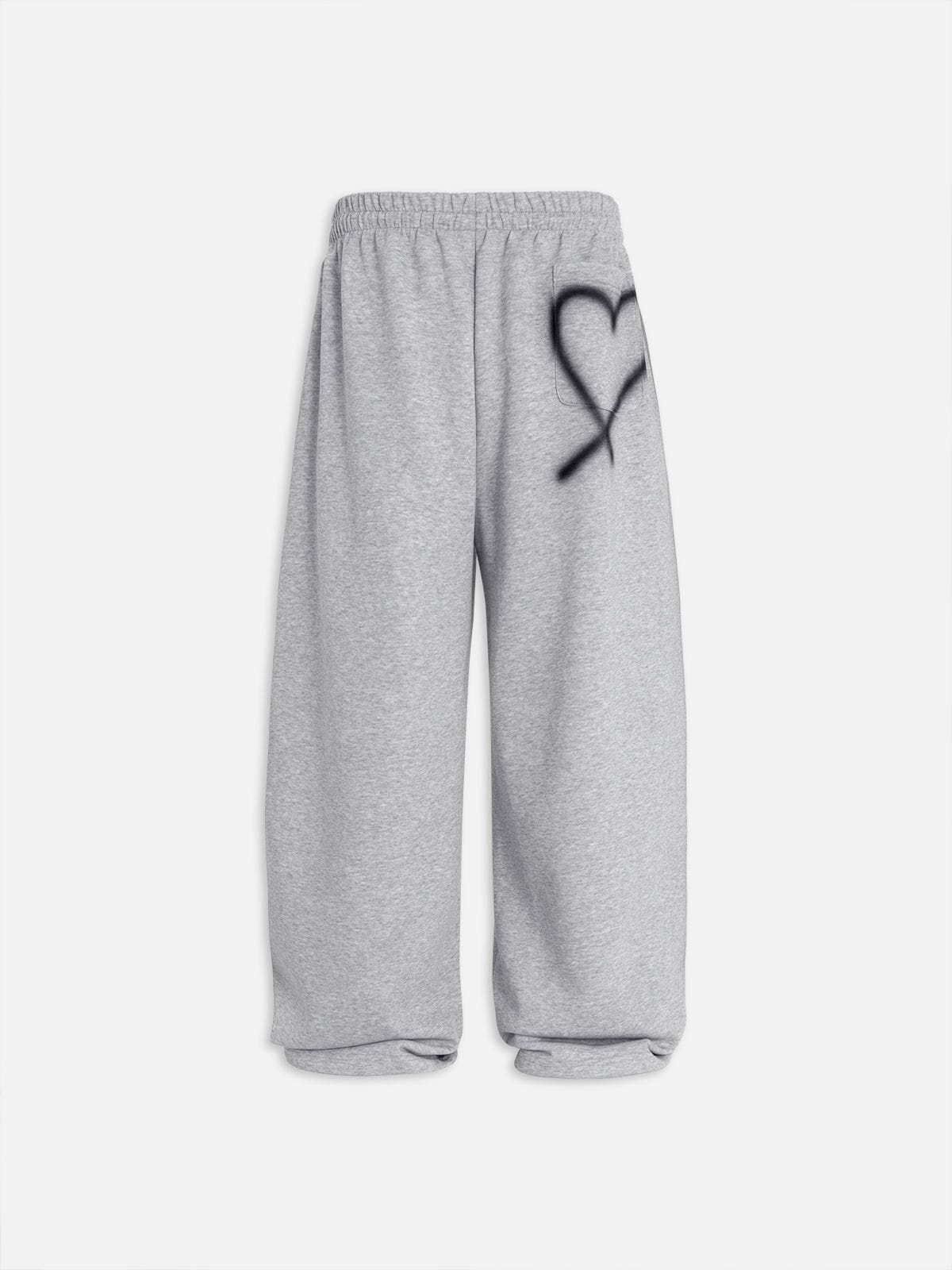 Graffiti Heart Print Sweatpants for Men & Women | Aelfric Eden