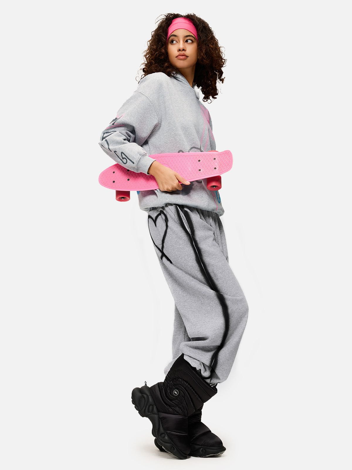 Graffiti Heart Print Sweatpants for Men & Women | Aelfric Eden