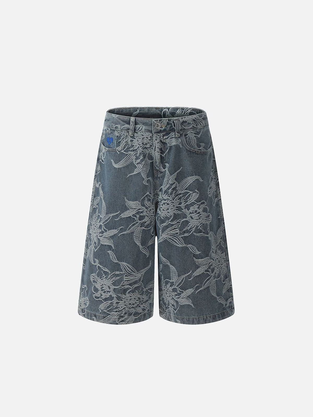 Floral Embroidered Denim Shorts for Women | Aelfric Eden