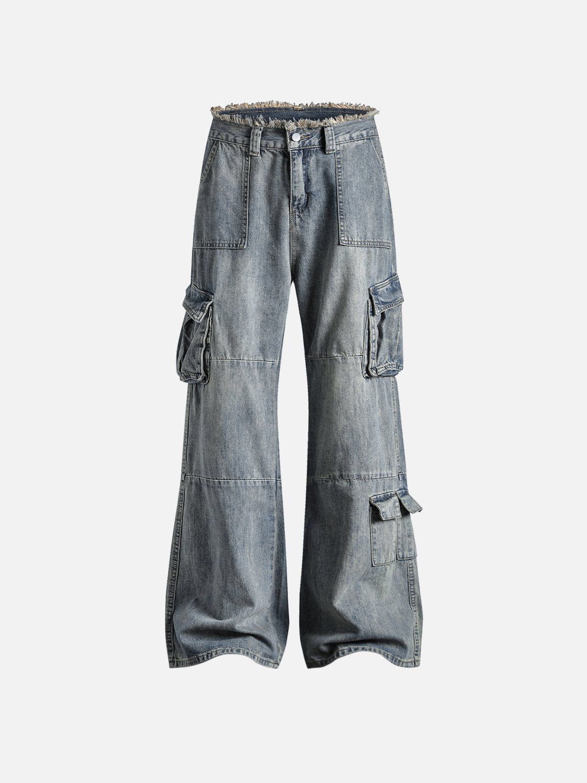 Vintage Washed Multi Pocket Baggy Jeans for Men | Aelfric Eden