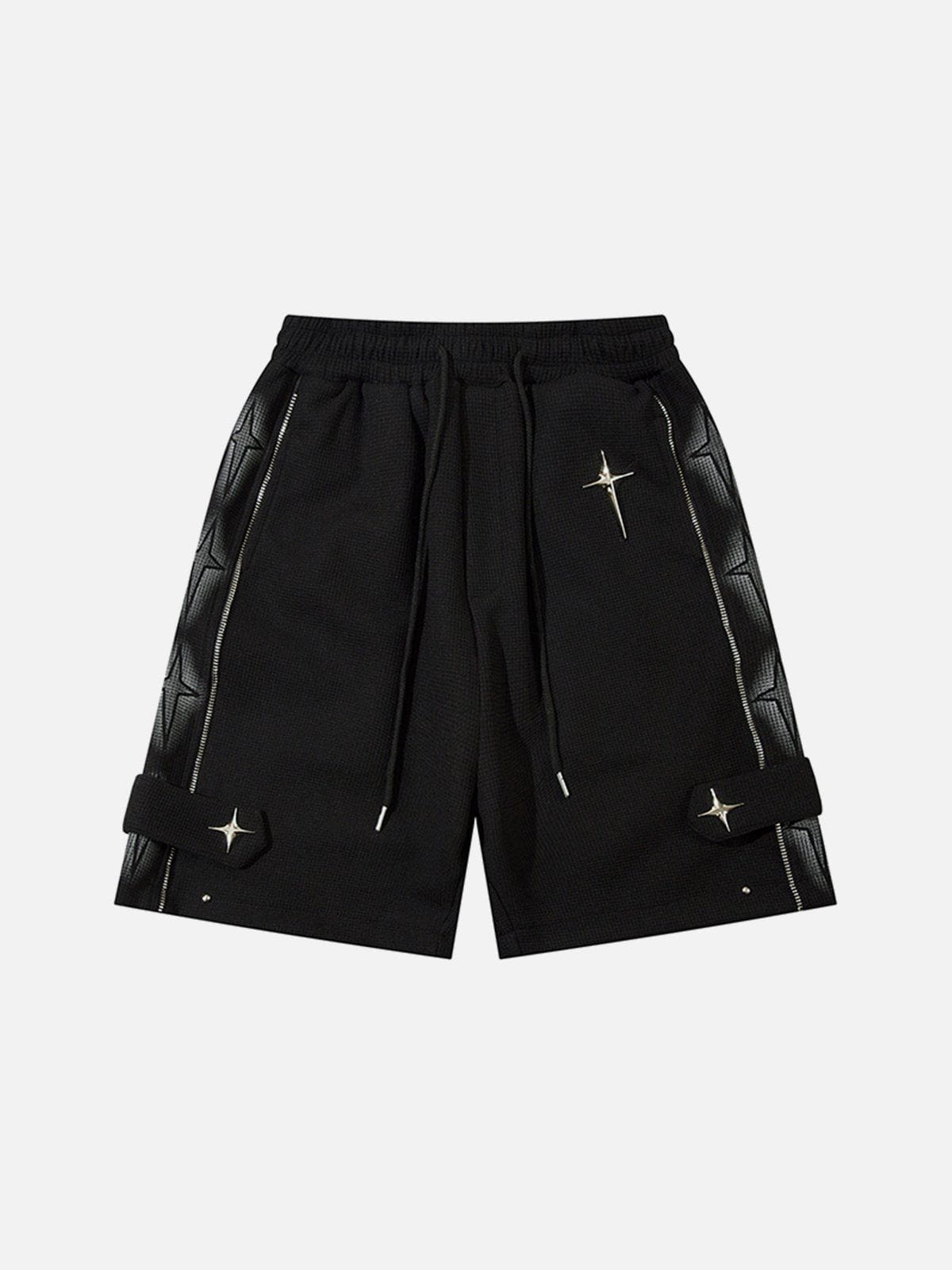 Star Zip Up Shorts for Men | 100% Cotton Trendy Style | Aelfric Eden