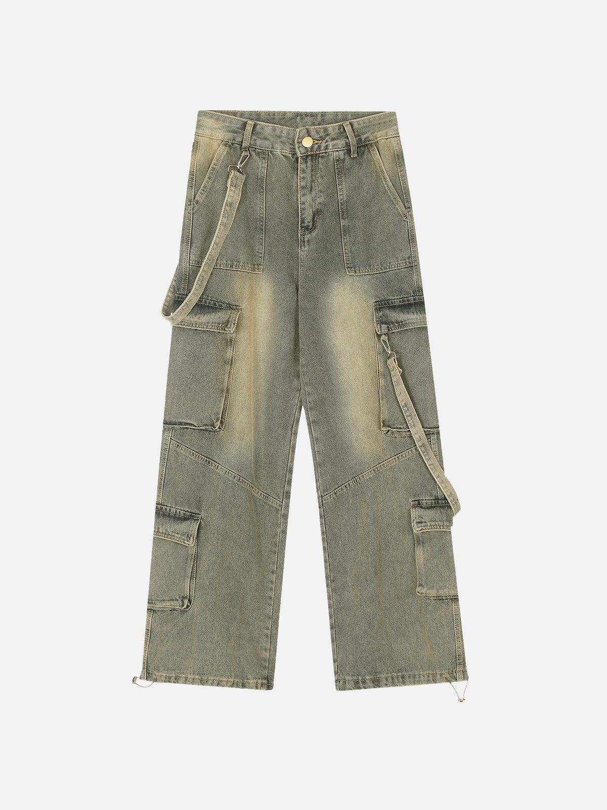 Vintage Washed Loose Jeans with Multi Pockets | Aelfric Eden