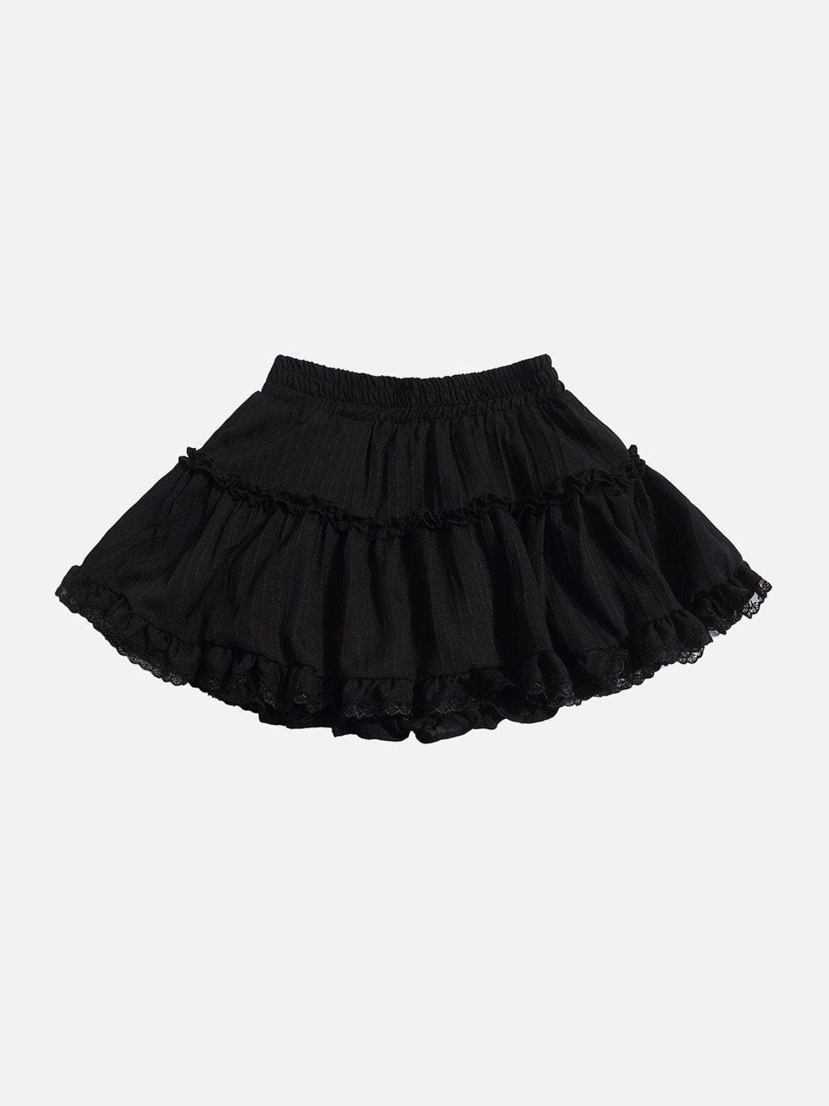 Lace Patchwork Skirt with Elastic Waist | Aelfric Eden
