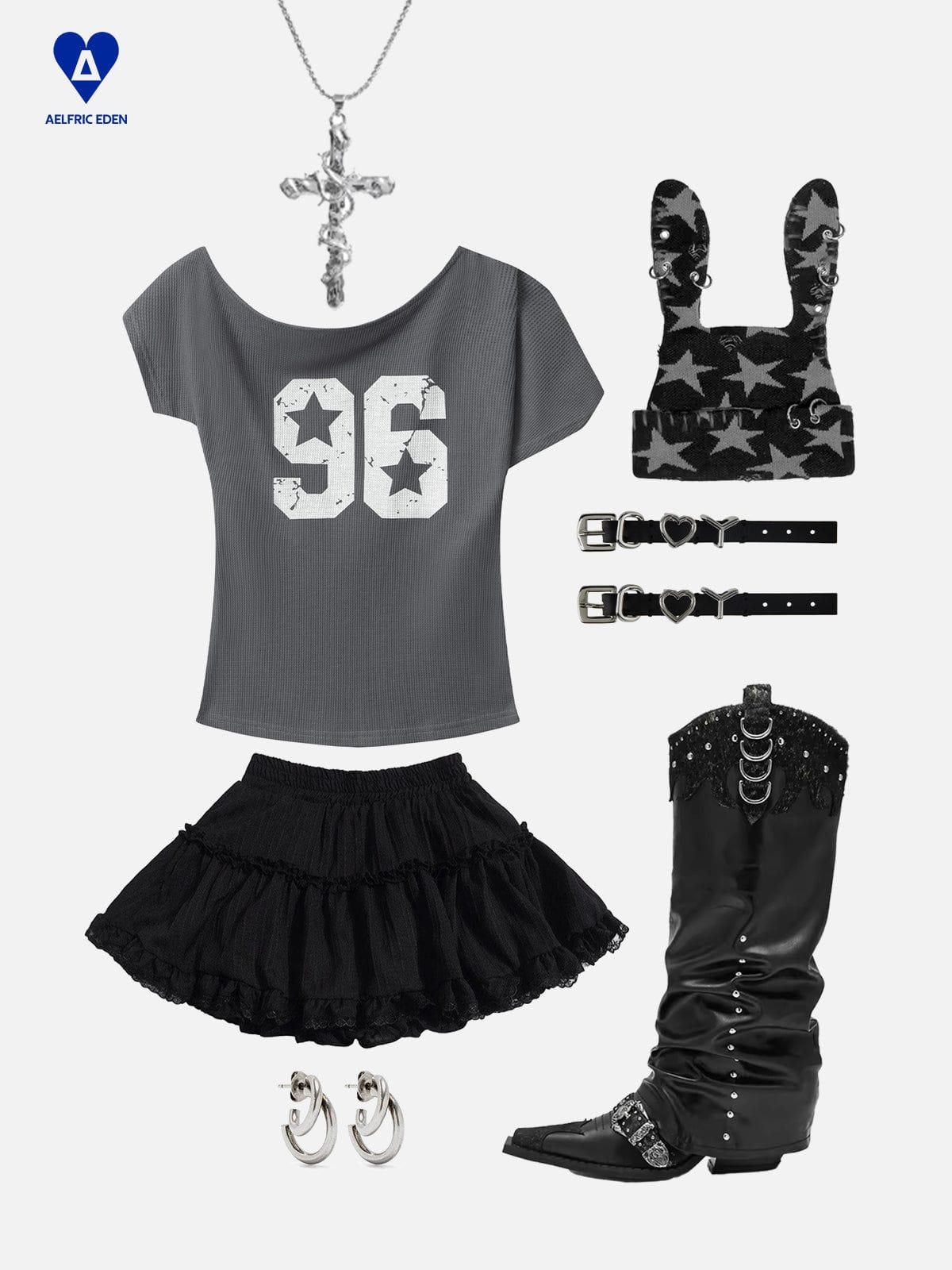 Lace Patchwork Skirt with Elastic Waist | Aelfric Eden