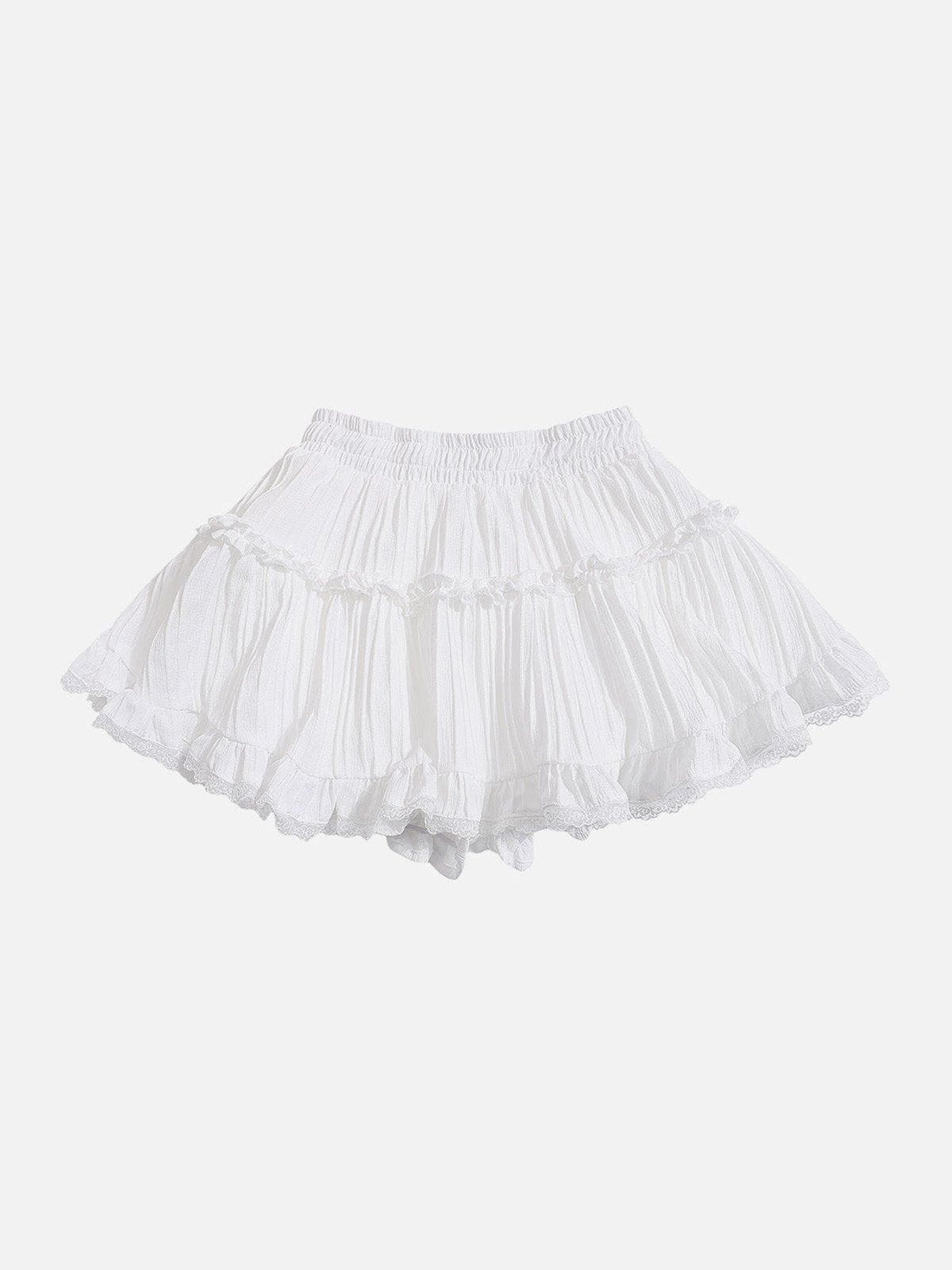 Lace Patchwork Skirt with Elastic Waist | Aelfric Eden
