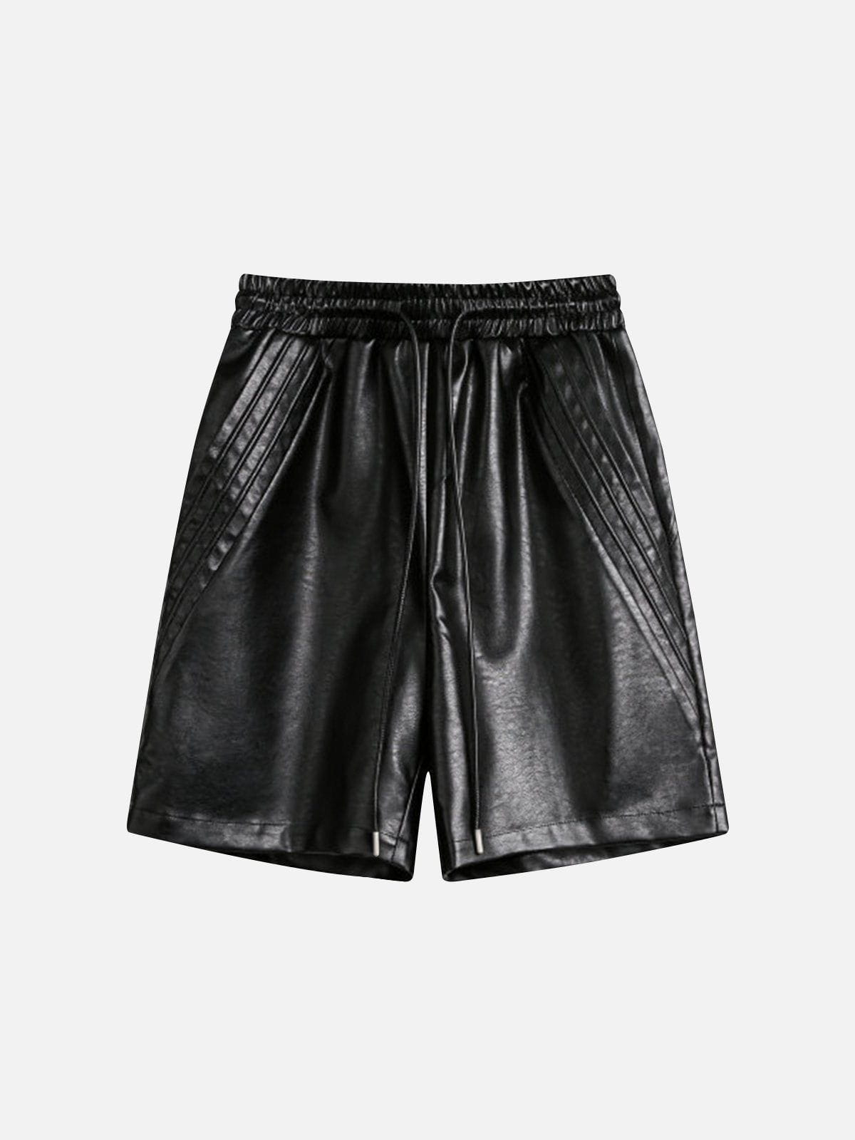 Faux Leather Shorts with Adjustable Drawstring Waist | Aelfric Eden