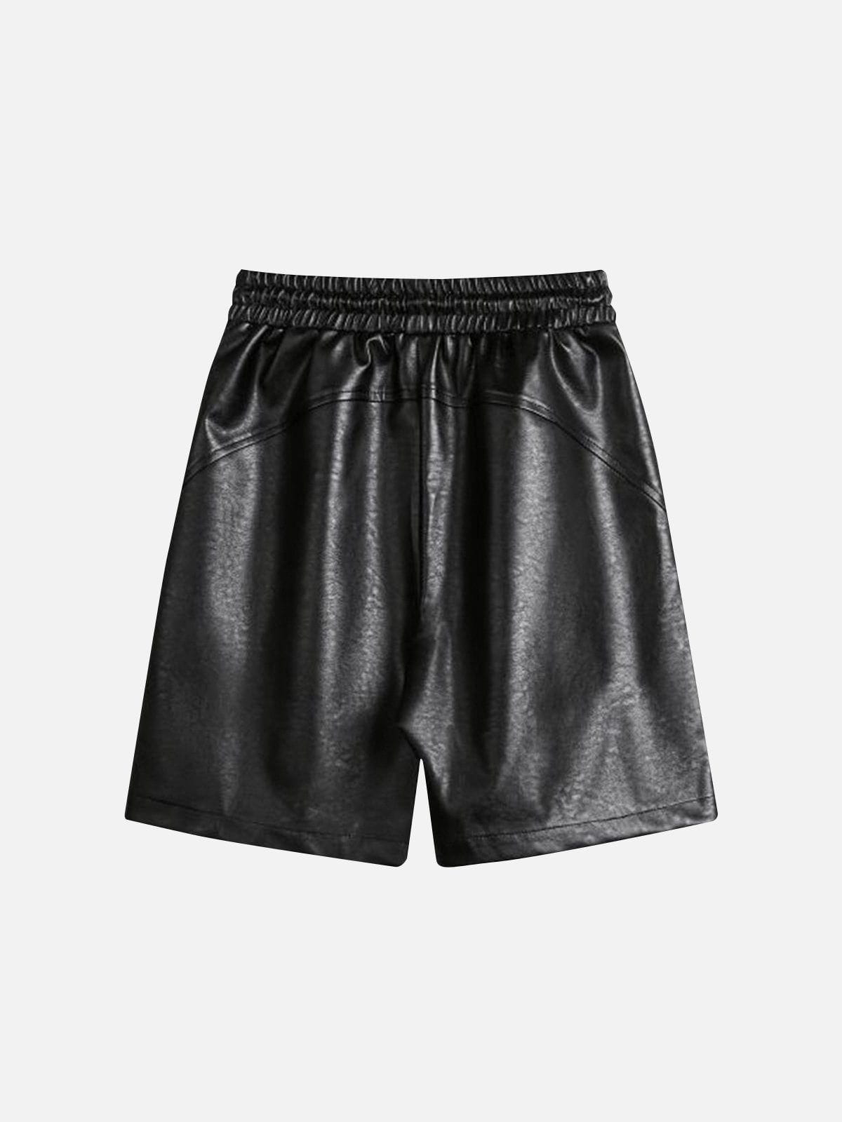 Faux Leather Shorts with Adjustable Drawstring Waist | Aelfric Eden