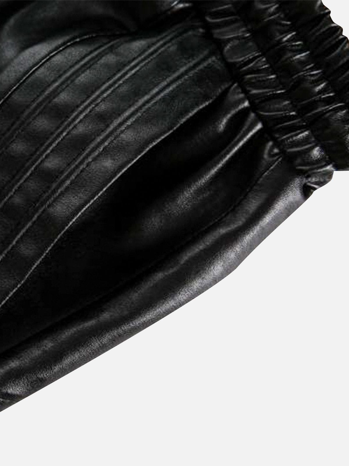 Faux Leather Shorts with Adjustable Drawstring Waist | Aelfric Eden
