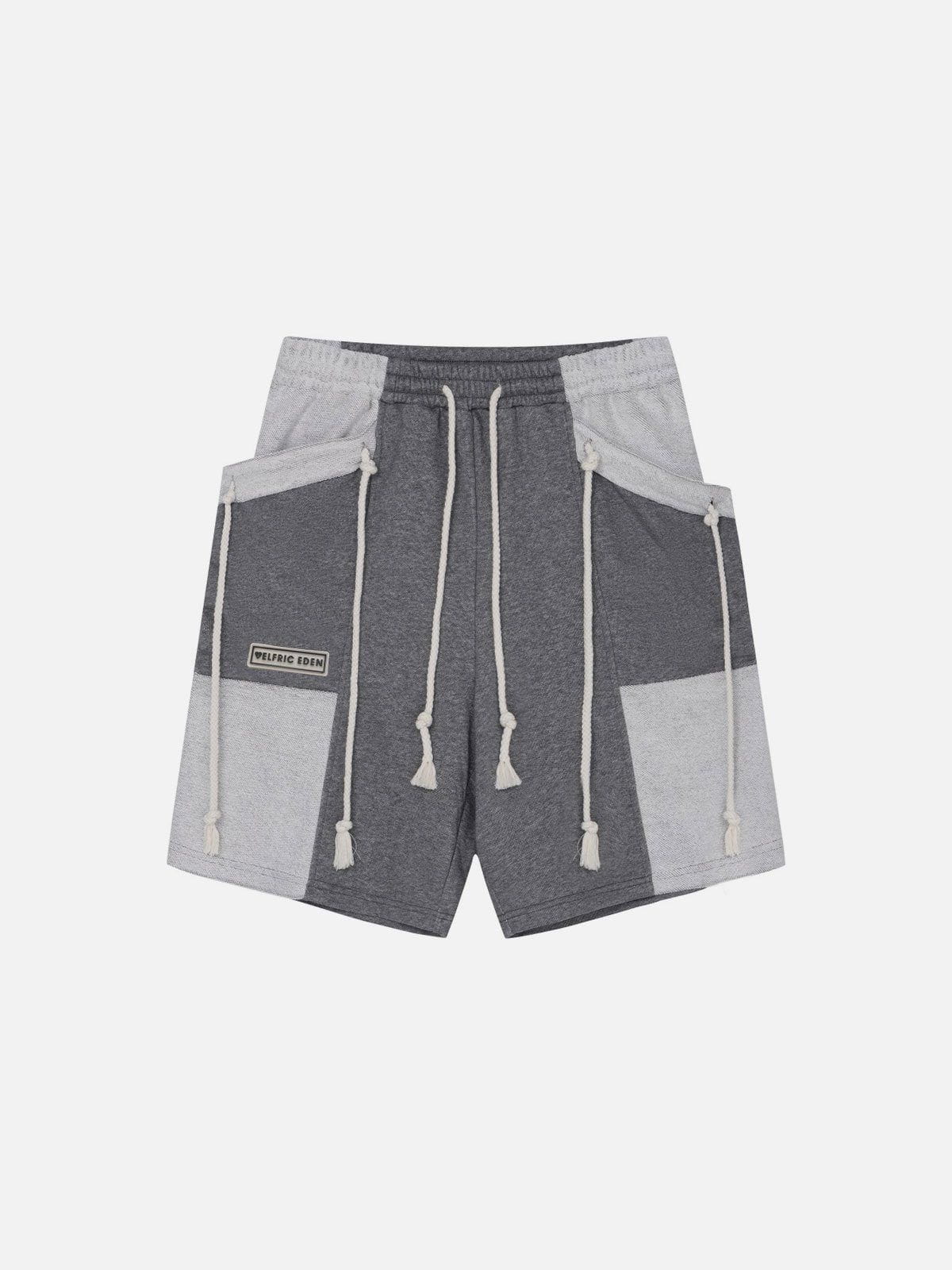 Men's Cotton Drawstring Shorts with Color Blocking | Aelfric Eden