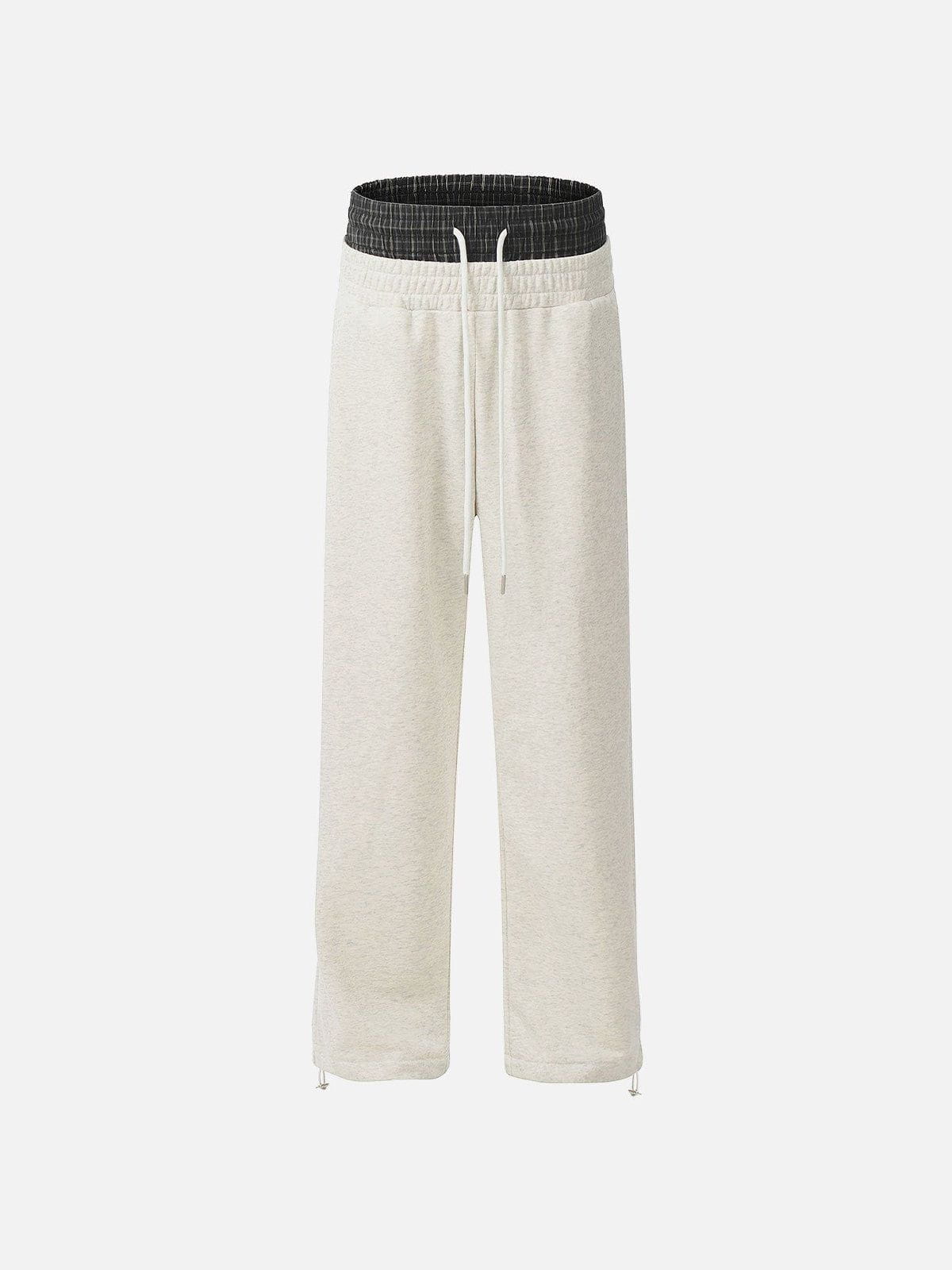 Double Waist Baggy Sweatpants with Plaid Patchwork | Aelfric Eden
