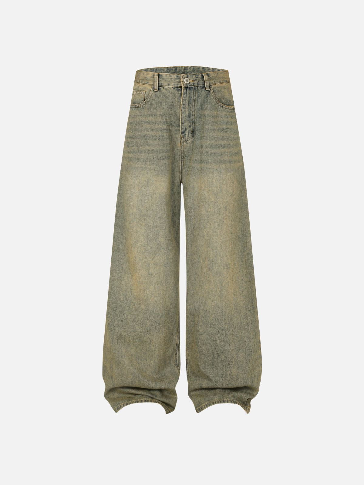Plaid Pocket Baggy Jeans with Washed Finish | Aelfric Eden