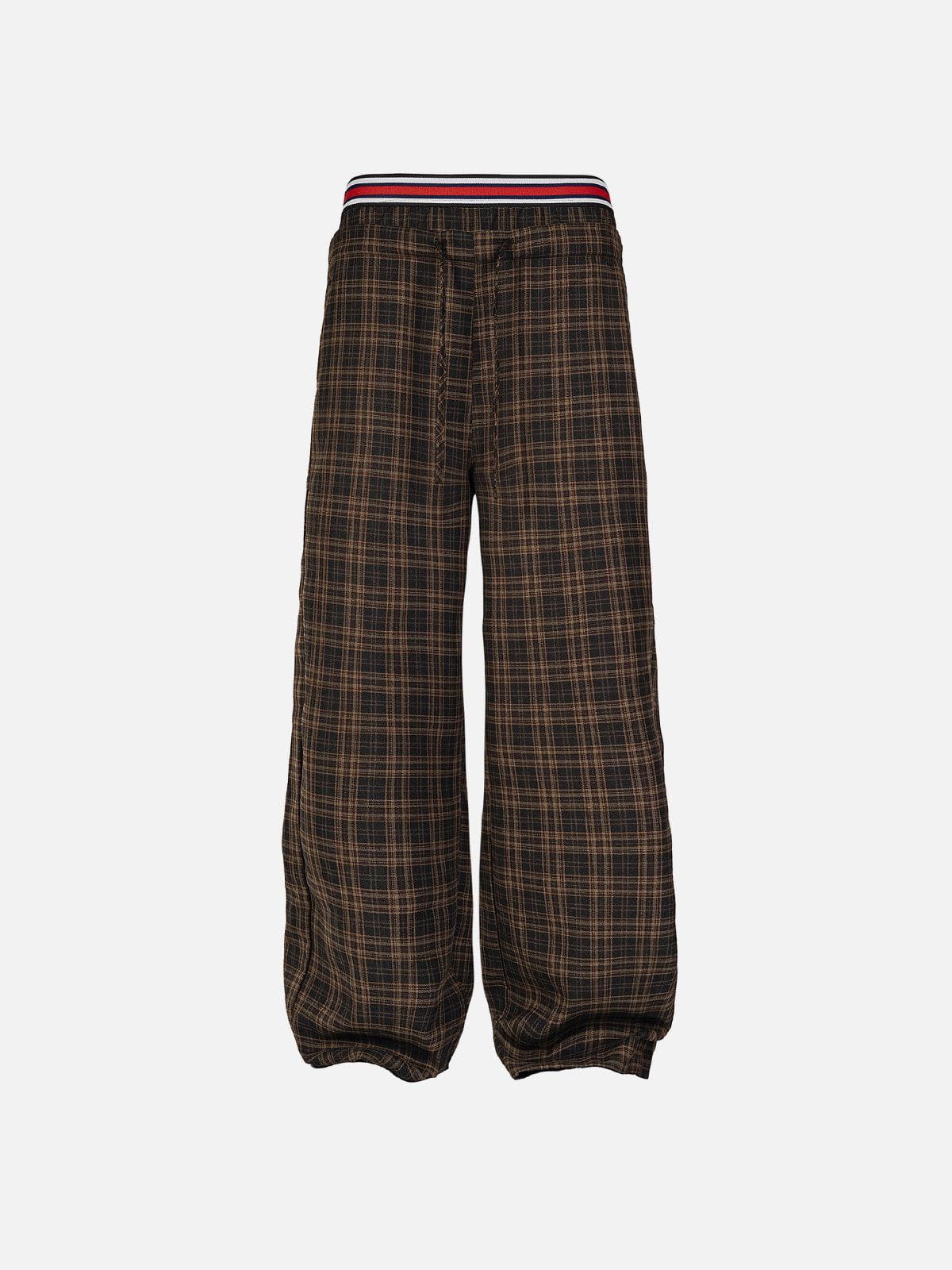 Plaid Baggy Pants with Patchwork Design | Aelfric Eden