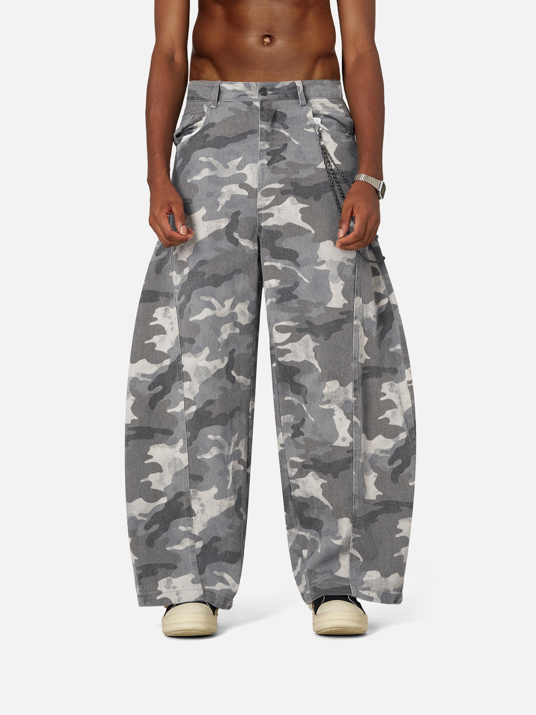 Camouflage Baggy Barrel Pants for Men | Aelfric Eden