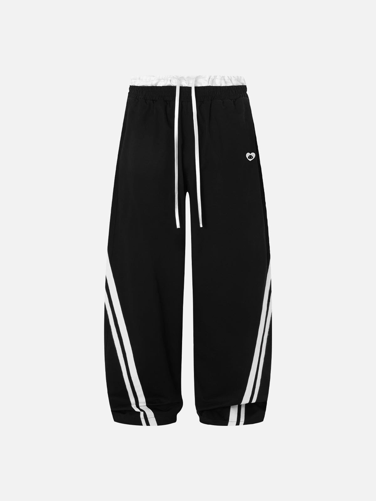 Double Waist Baggy Sweatpants with Plaid Patchwork | Aelfric Eden