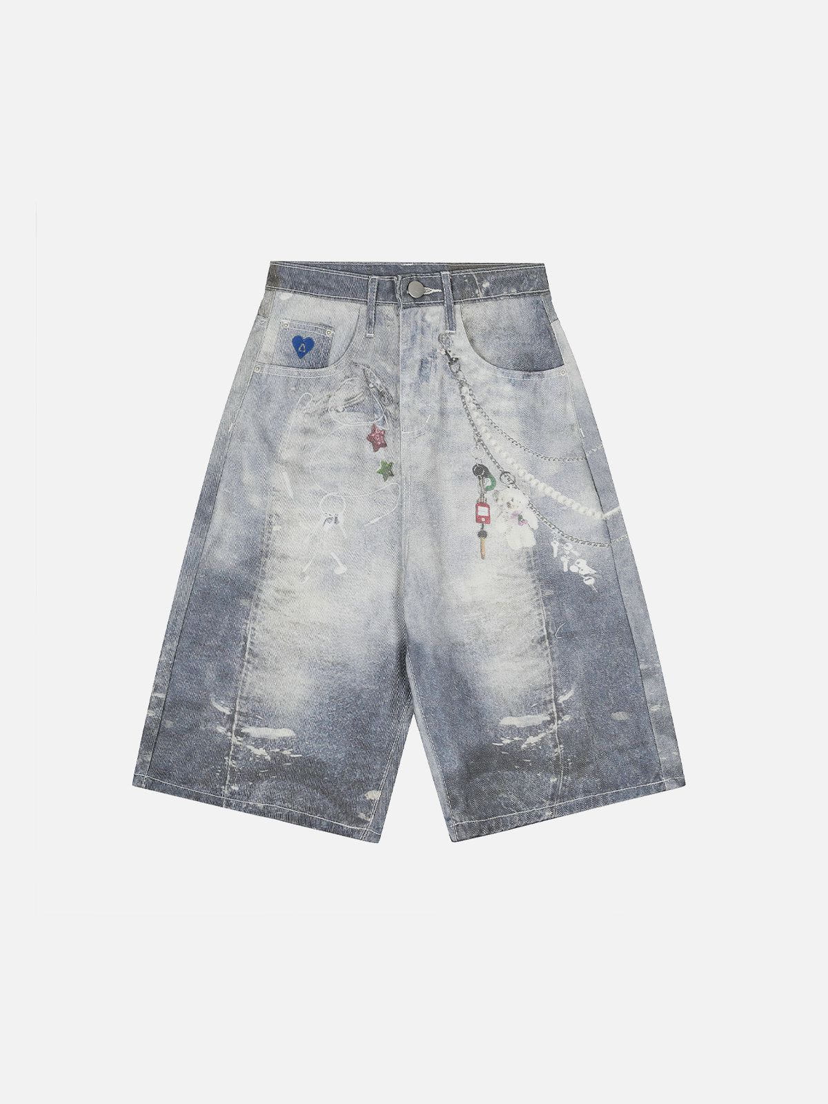 Chain Print Longline Jorts for Men | Aelfric Eden Cotton Shorts