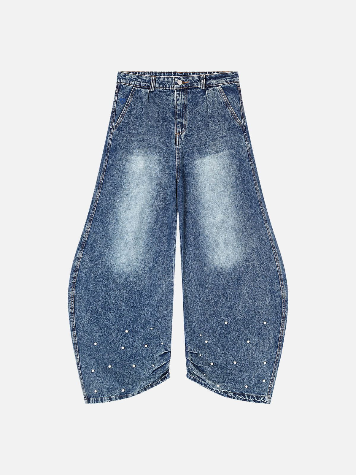 Super Baggy Barrel Jeans with Splash Ink Design | Aelfric Eden