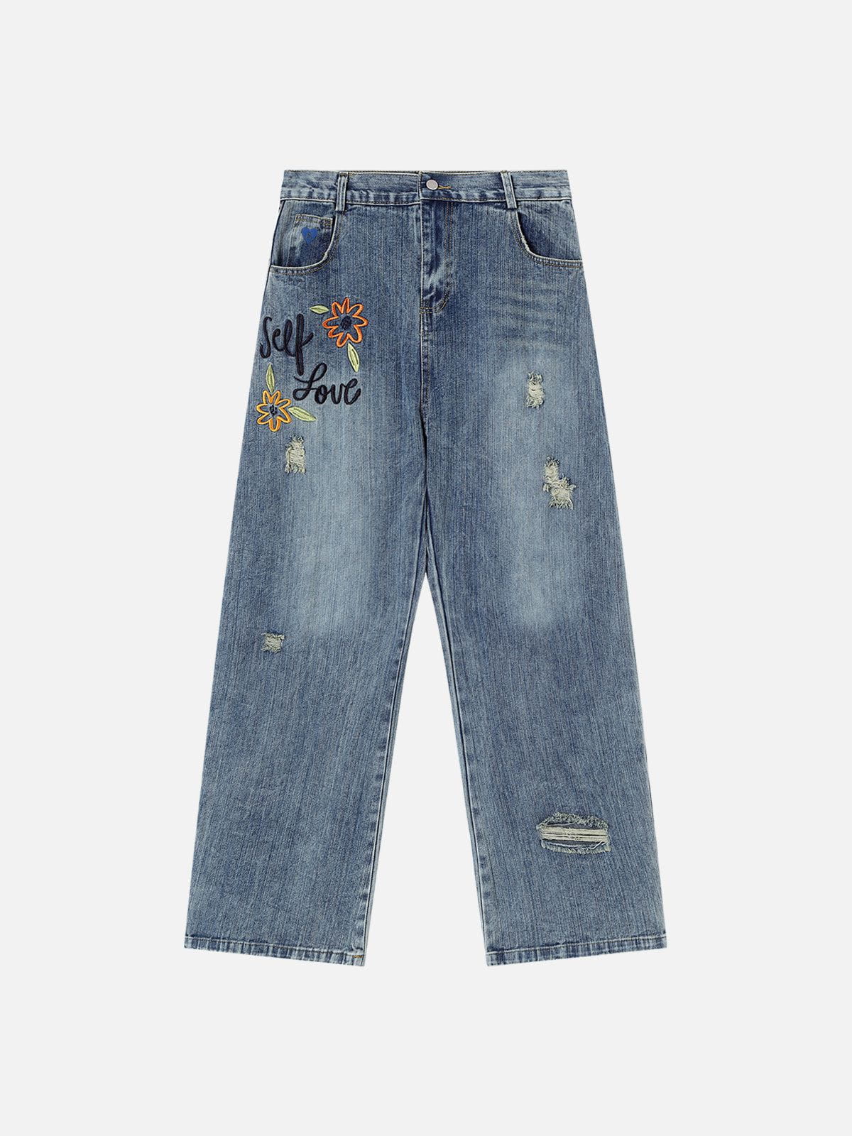 Floral Embroidered Jeans for Women | Aelfric Eden