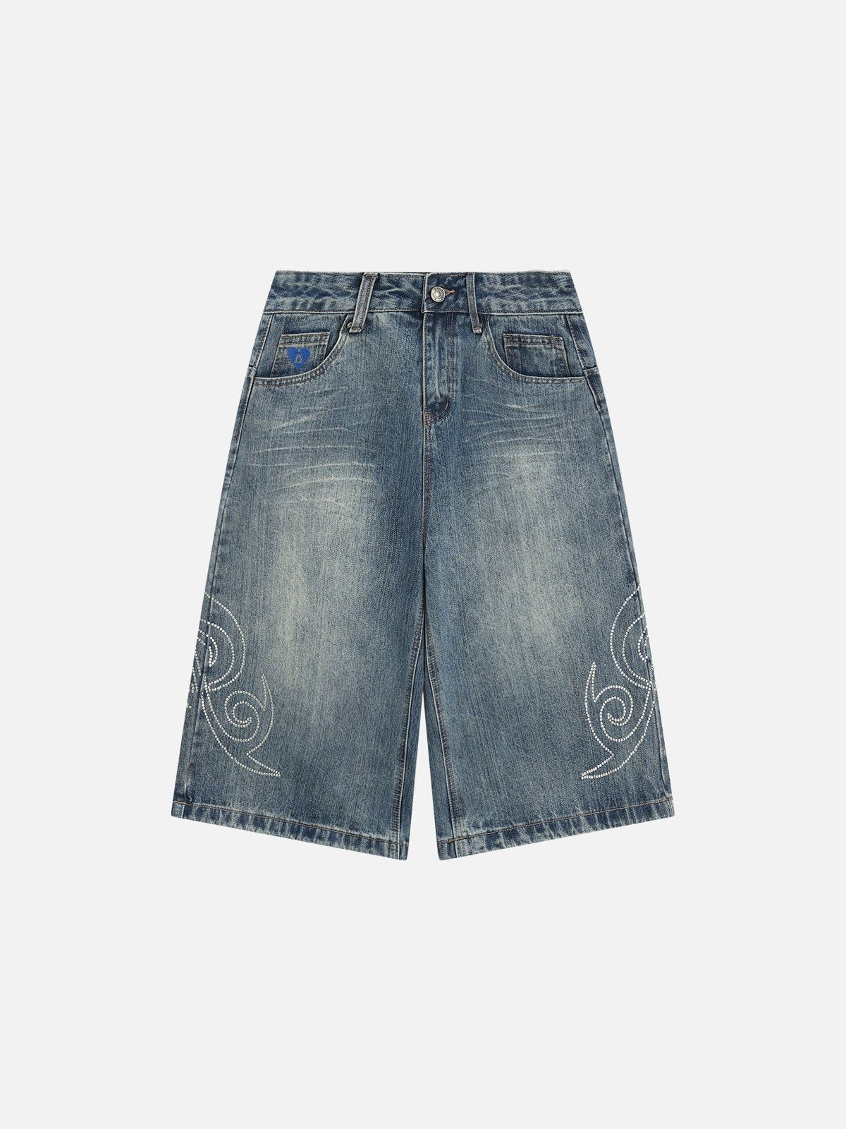 Hotfix Rhinestone Denim Jorts for Women | Aelfric Eden