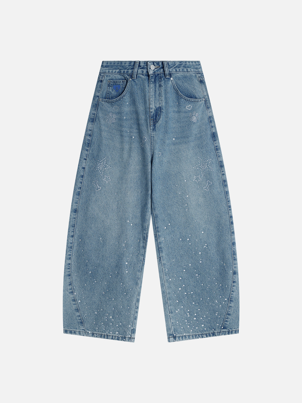 Rhinestone Baggy Jeans for Men | Aelfric Eden Barrel Fit