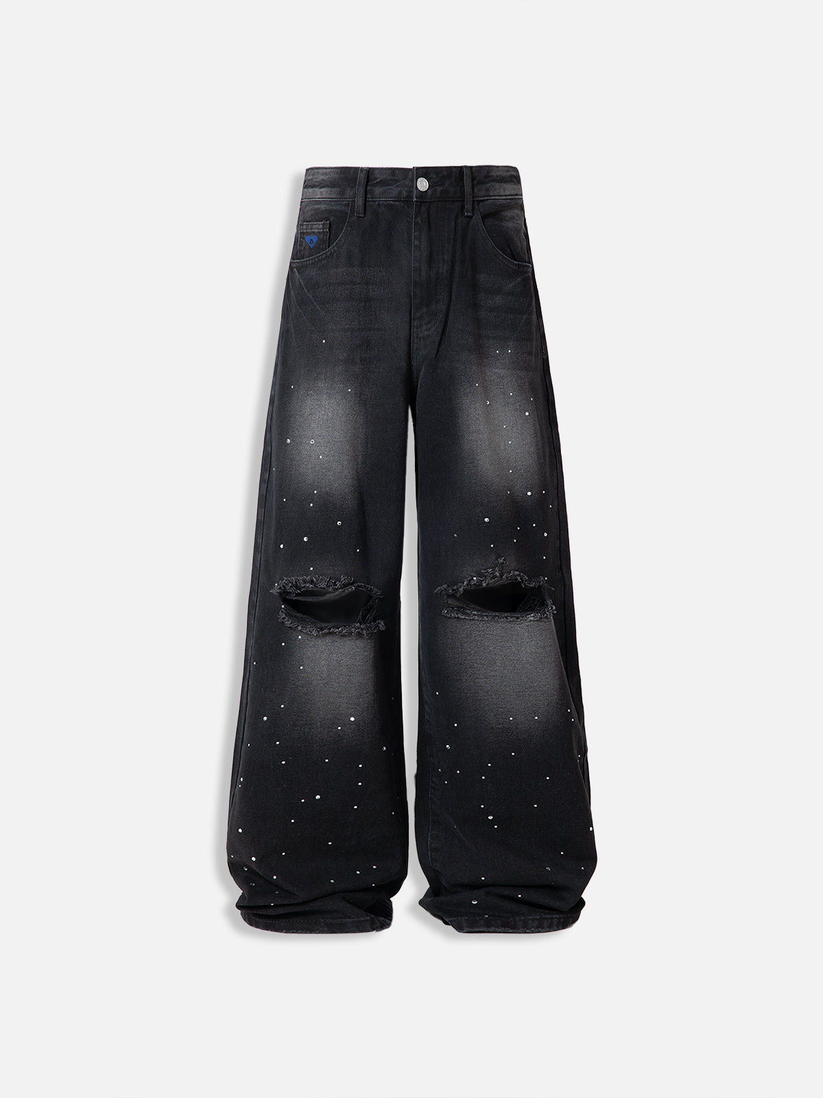 Rhinestone Embellished Baggy Jeans for Women | Aelfric Eden
