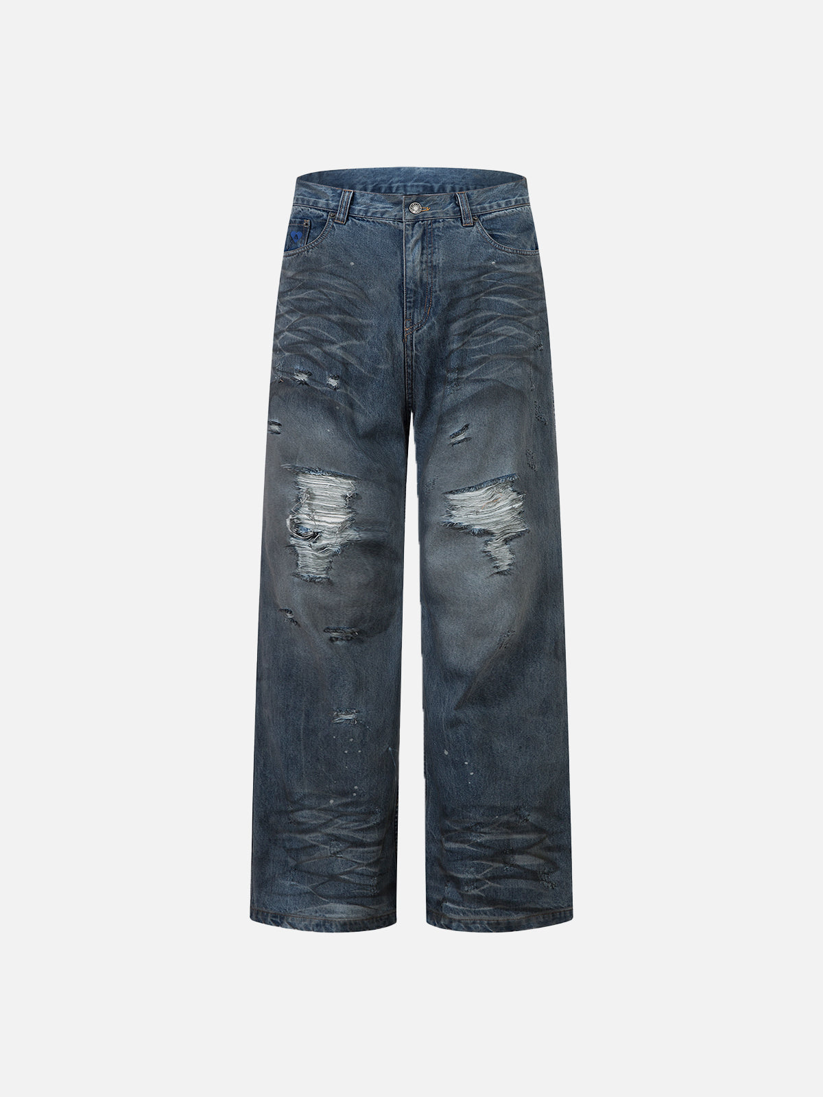 Vintage Washed Graphic Jeans with Rips & Relaxed Fit | Aelfric Eden
