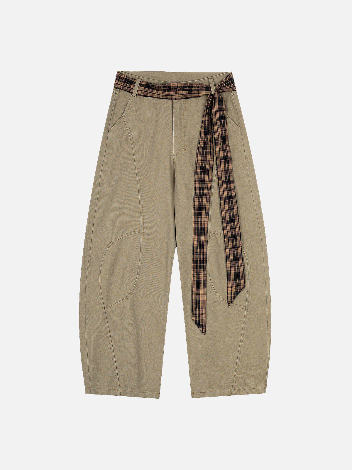 Vintage Cargo Pants with Plaid Belt & Barrel Leg Fit | Aelfric Eden