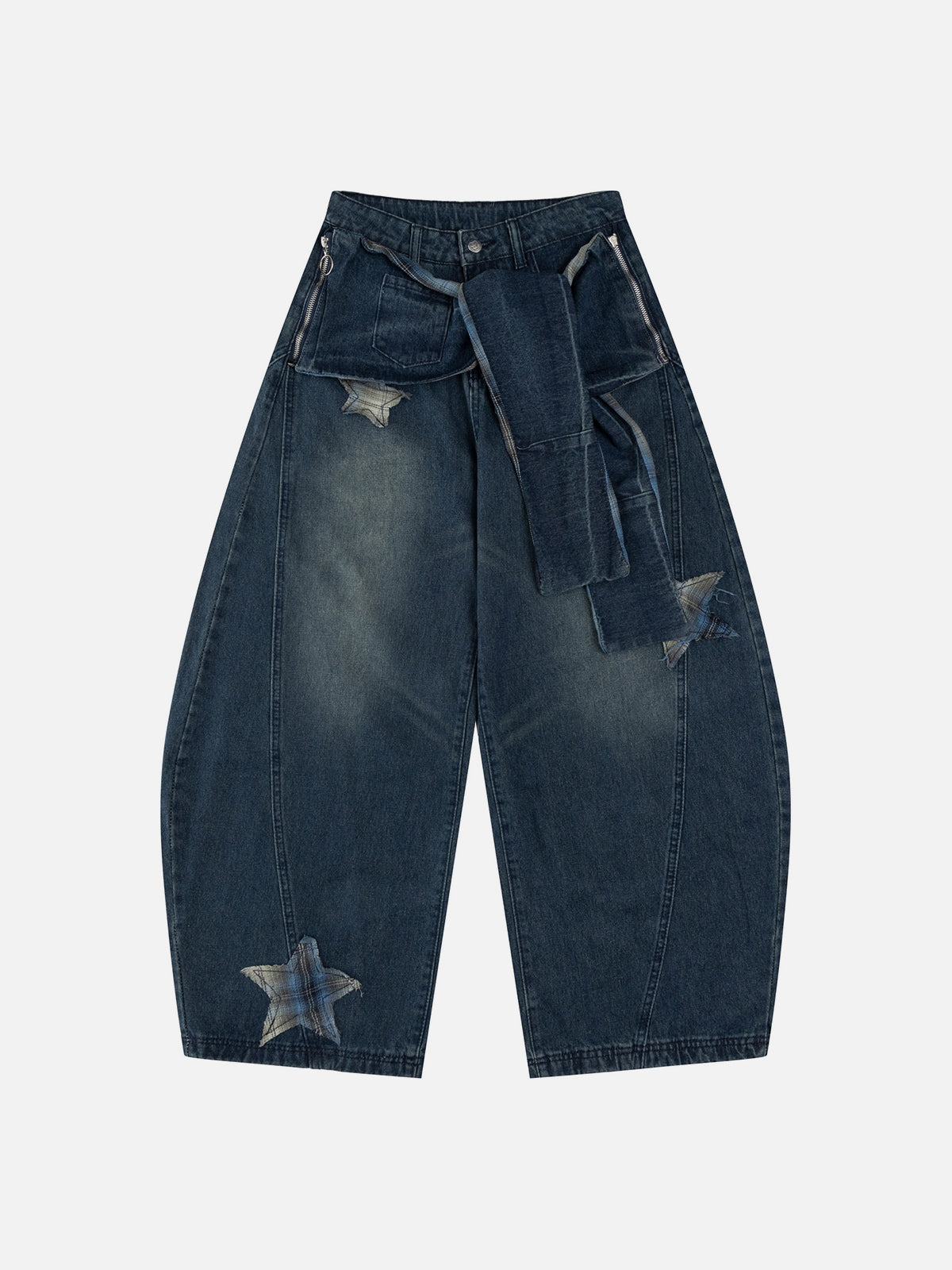 Baggy Jeans with Star Appliqué & Barrel Leg | Aelfric Eden