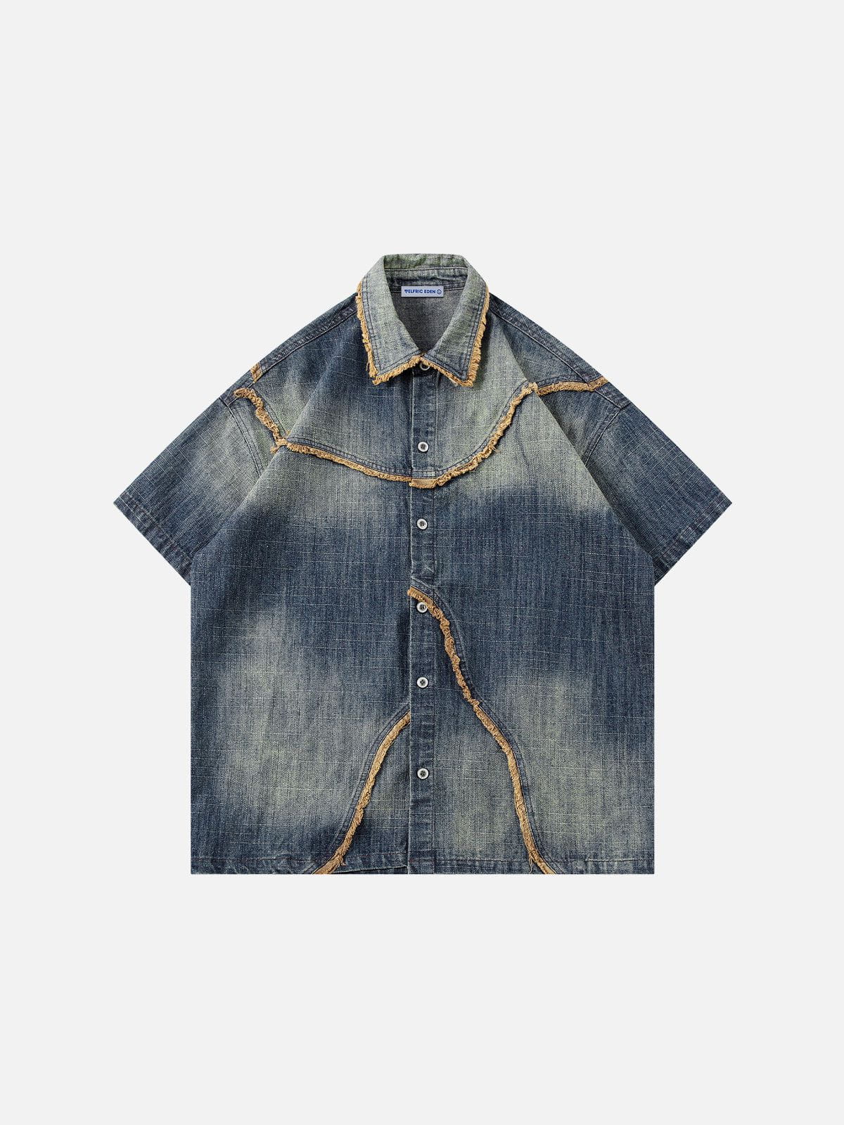 Fringe Washed Short Sleeve Shirt for Men | Aelfric Eden
