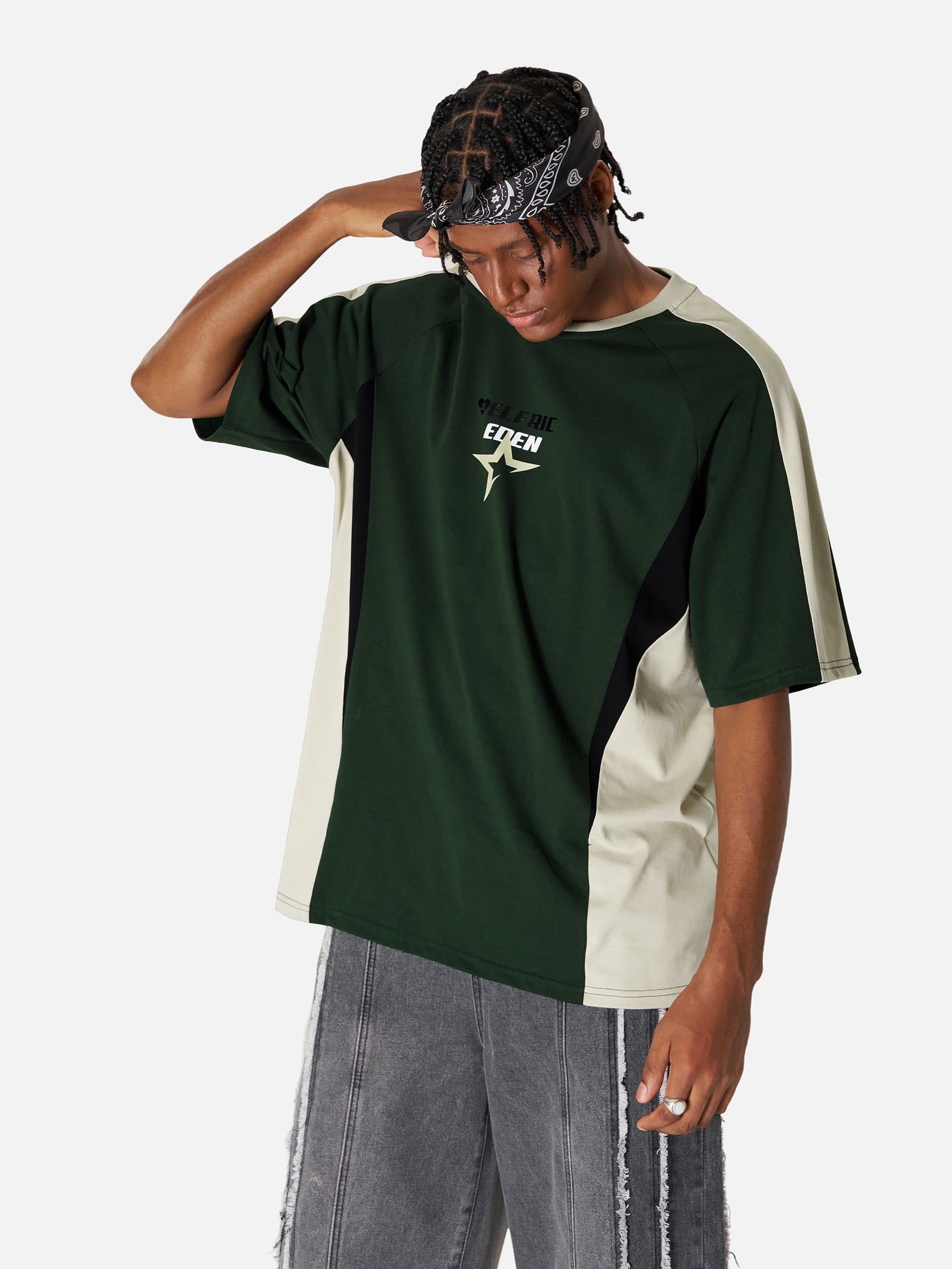 Color Block Star Print T-Shirt | Aelfric Eden