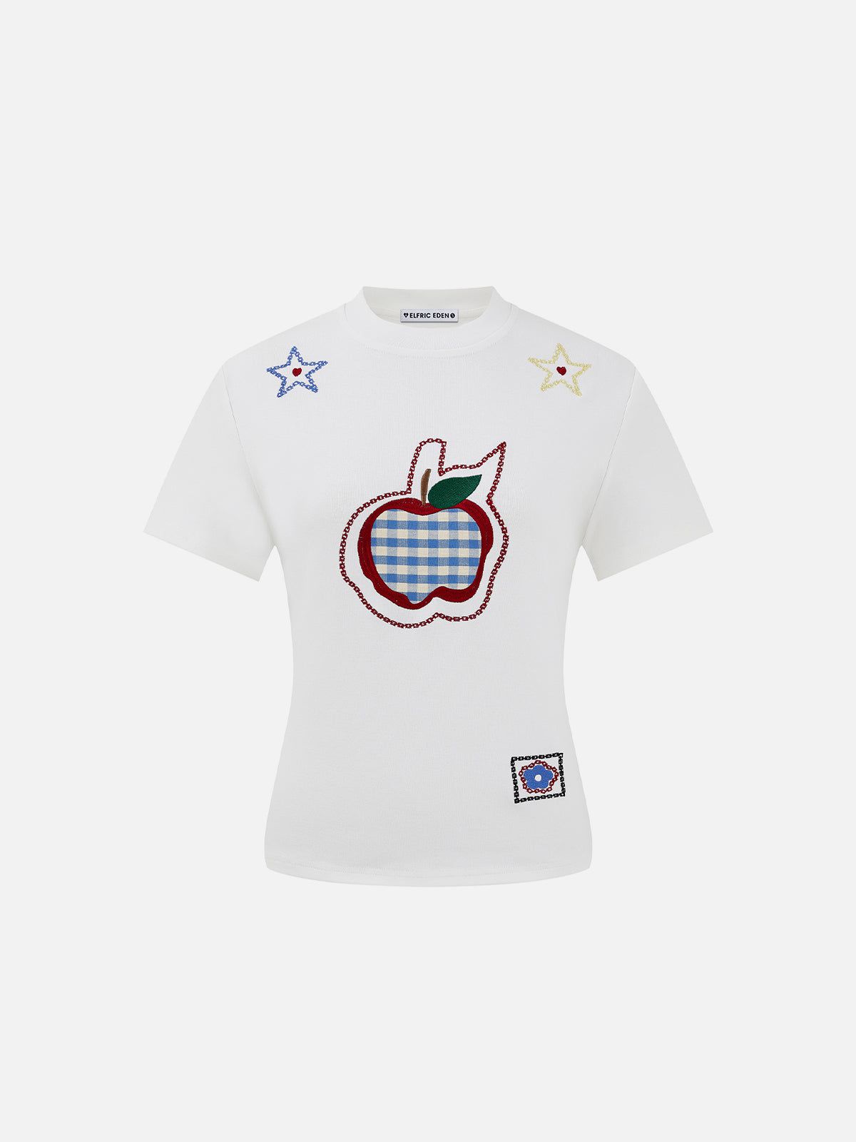Embroidered Apple Graphic Tee for Women | Aelfric Eden