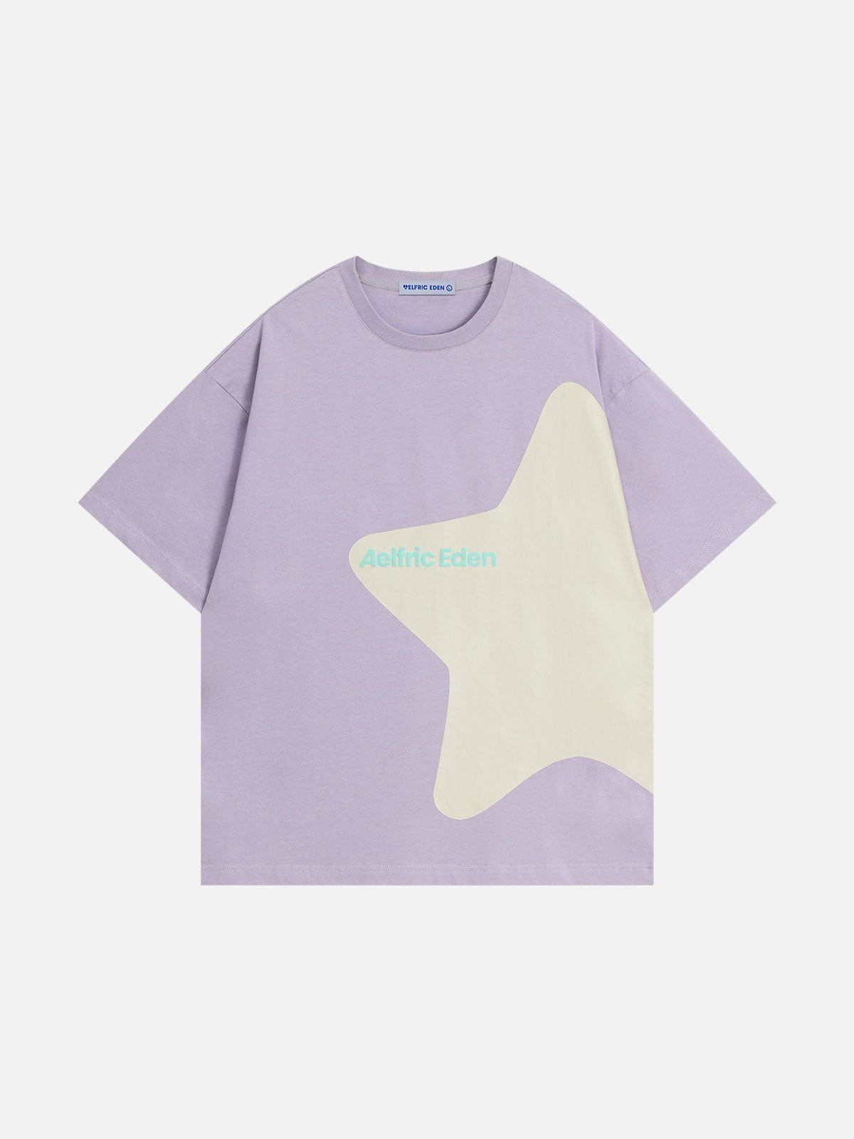 Distressed Graphic Cotton Tee with Star Motifs | Aelfric Eden