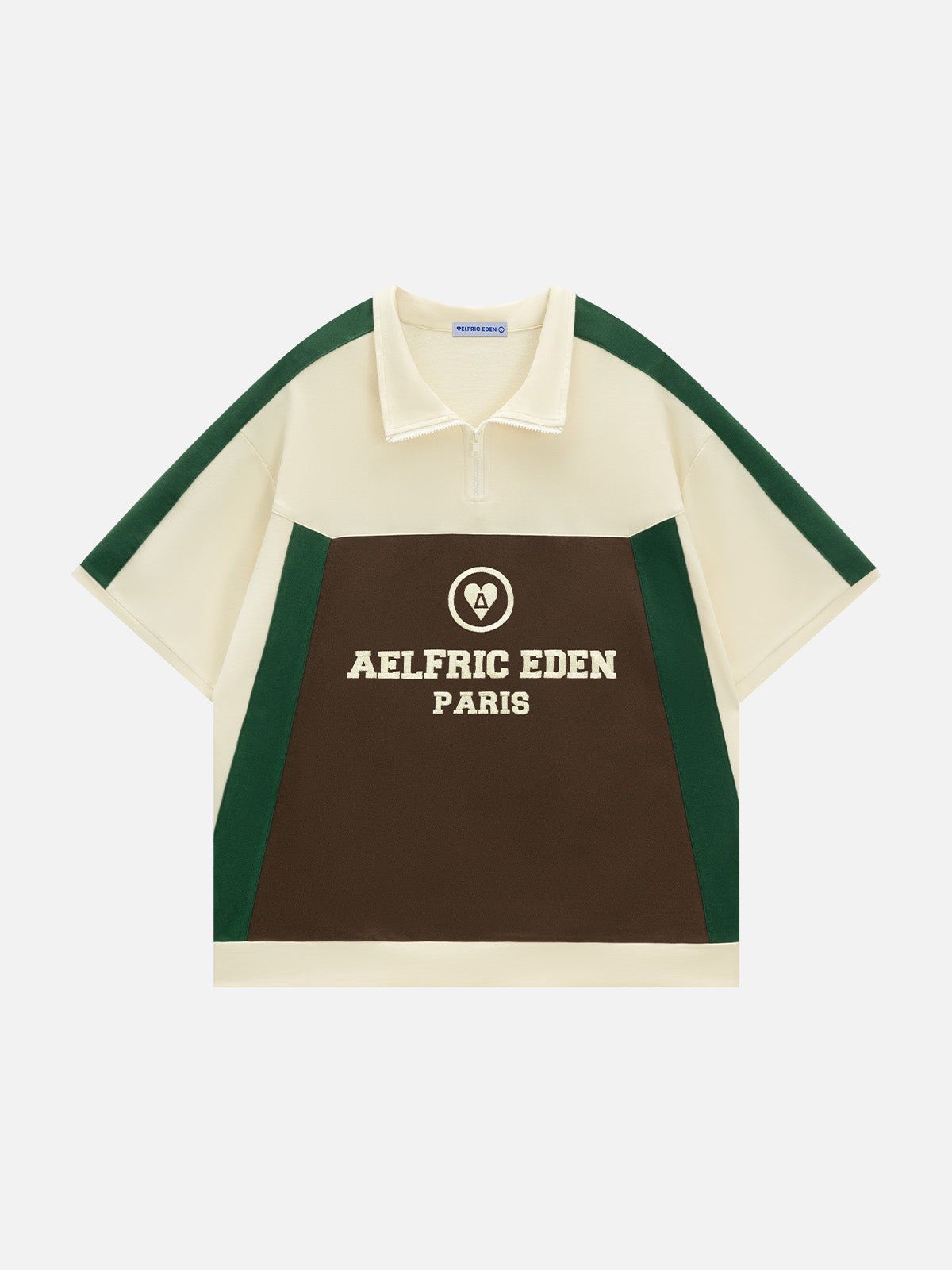 Color Block Stand Collar Tee | Aelfric Eden Cotton Blend
