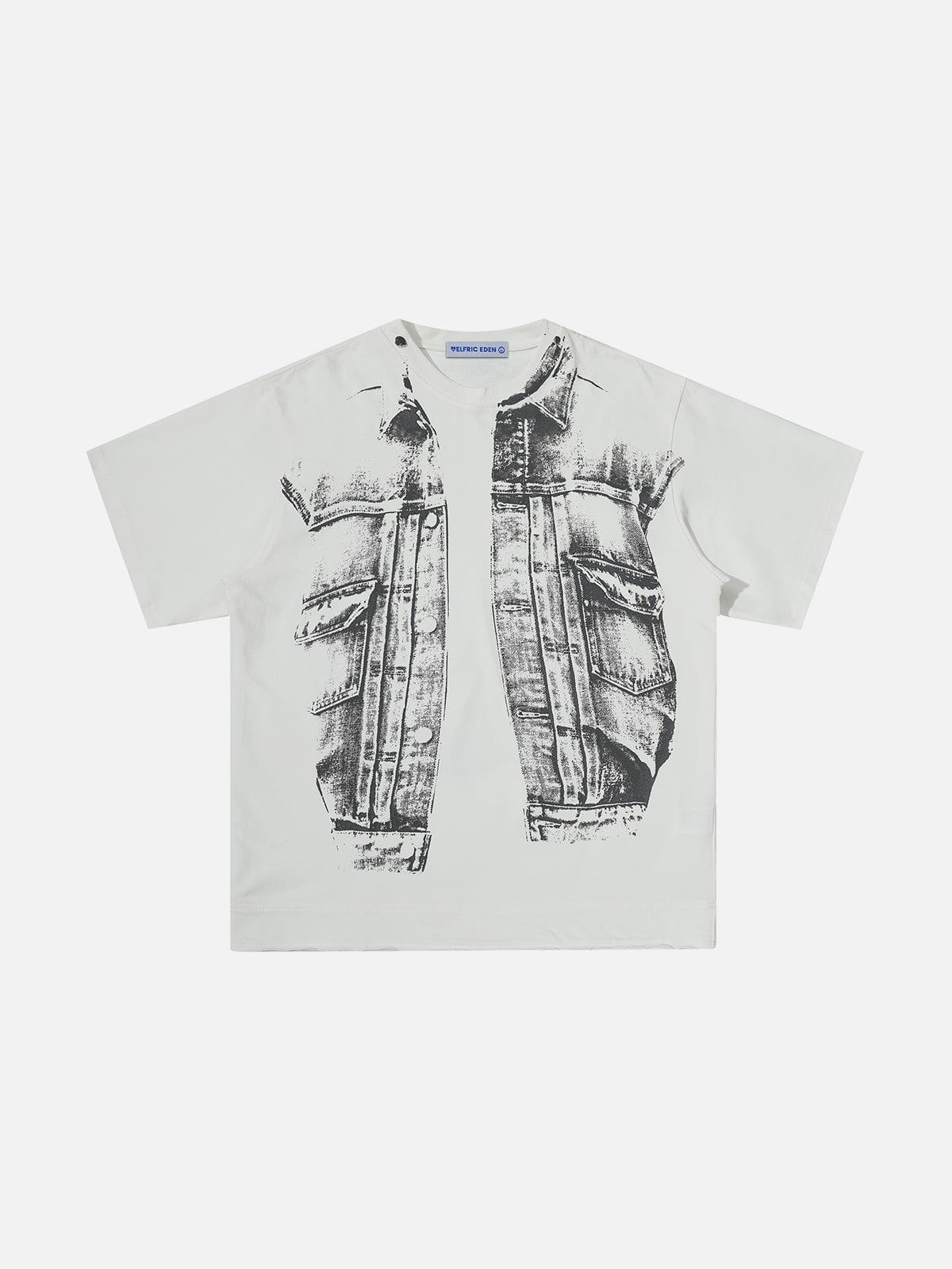 Denim Print T-Shirt for Men | Aelfric Eden Cotton Washed Tee