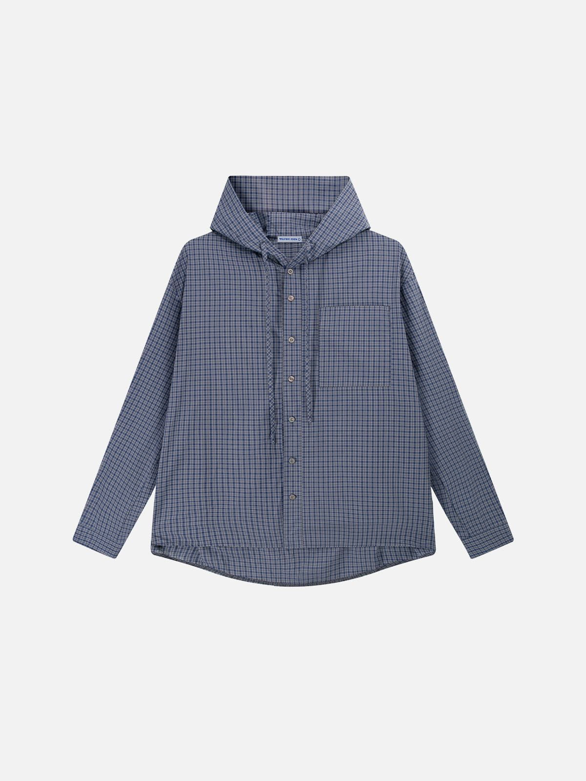 Vintage Plaid Hooded Shirt for Men | Aelfric Eden