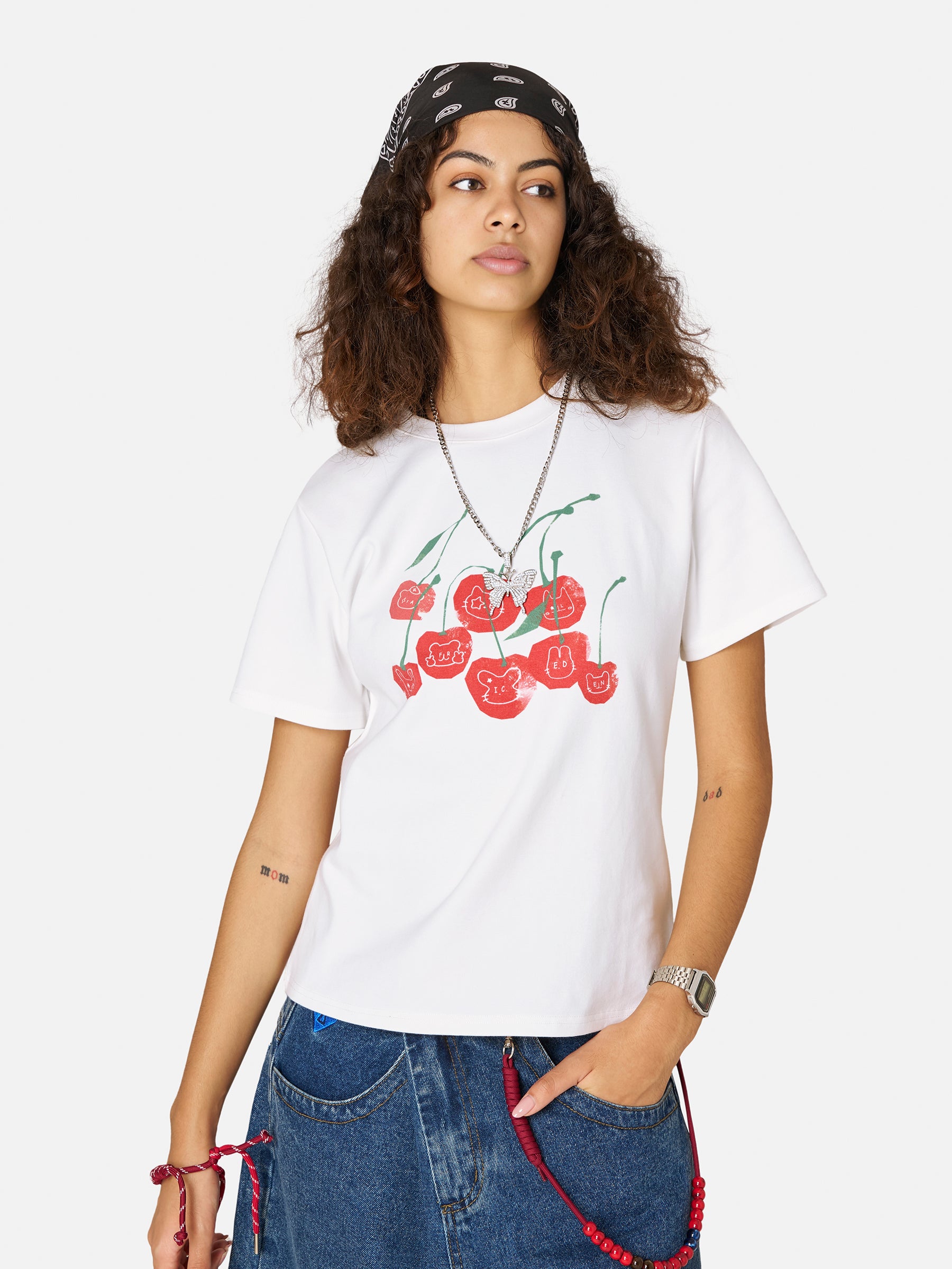 Cartoon Cherry Print Oversized Tee | Aelfric Eden