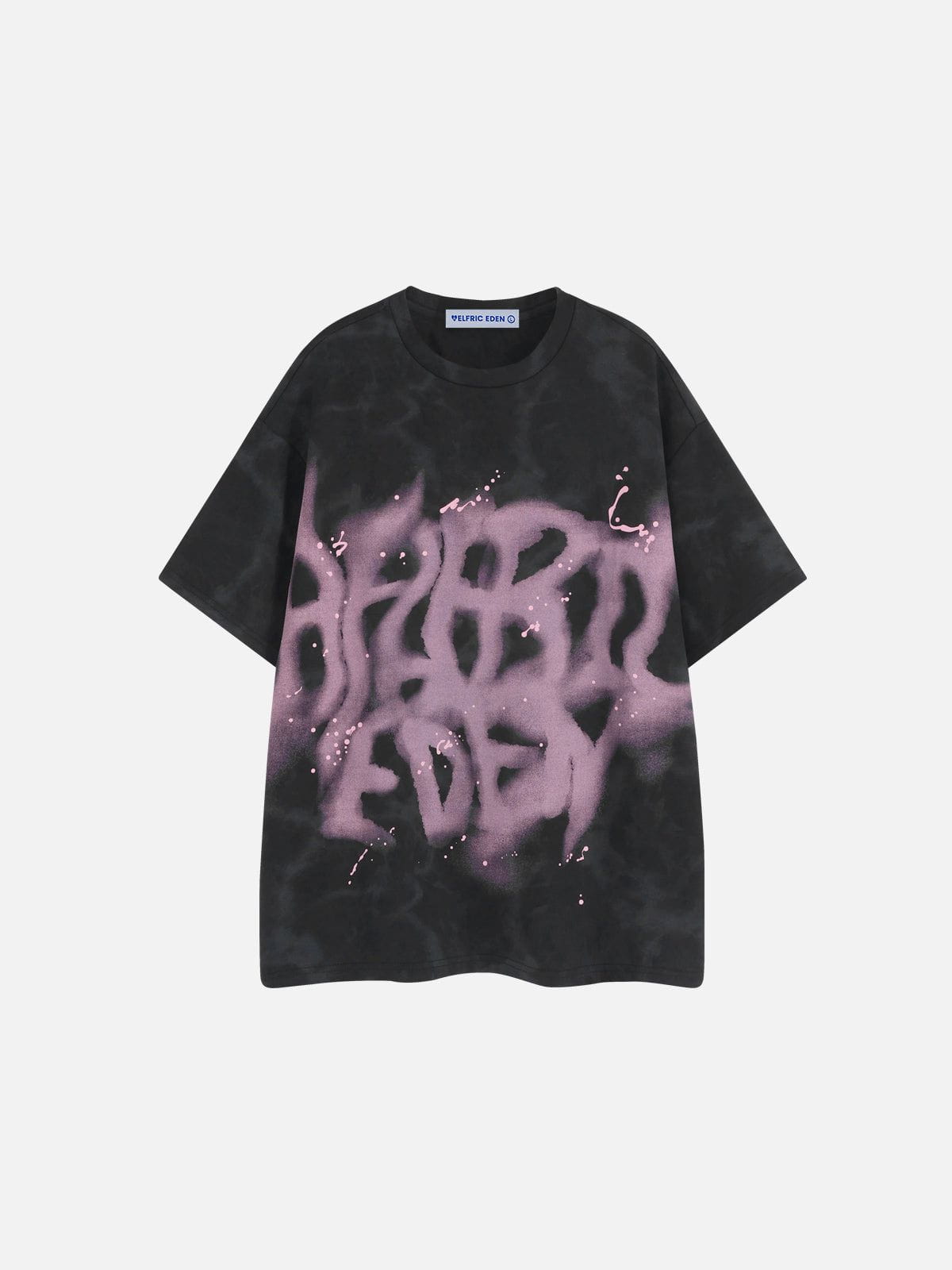 Abstract Print Washed Cotton Tee with Splash-Ink Design | Aelfric Eden