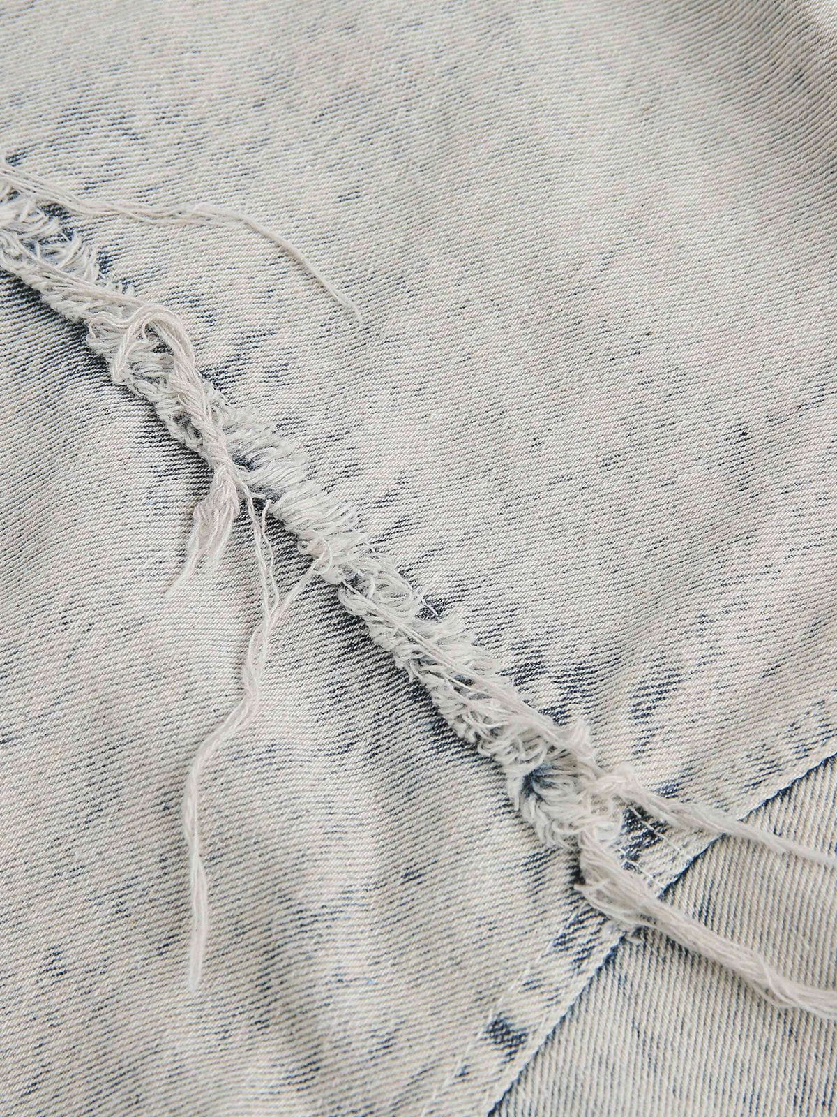 Fringe Washed Denim Short Sleeve Shirt | Aelfric Eden