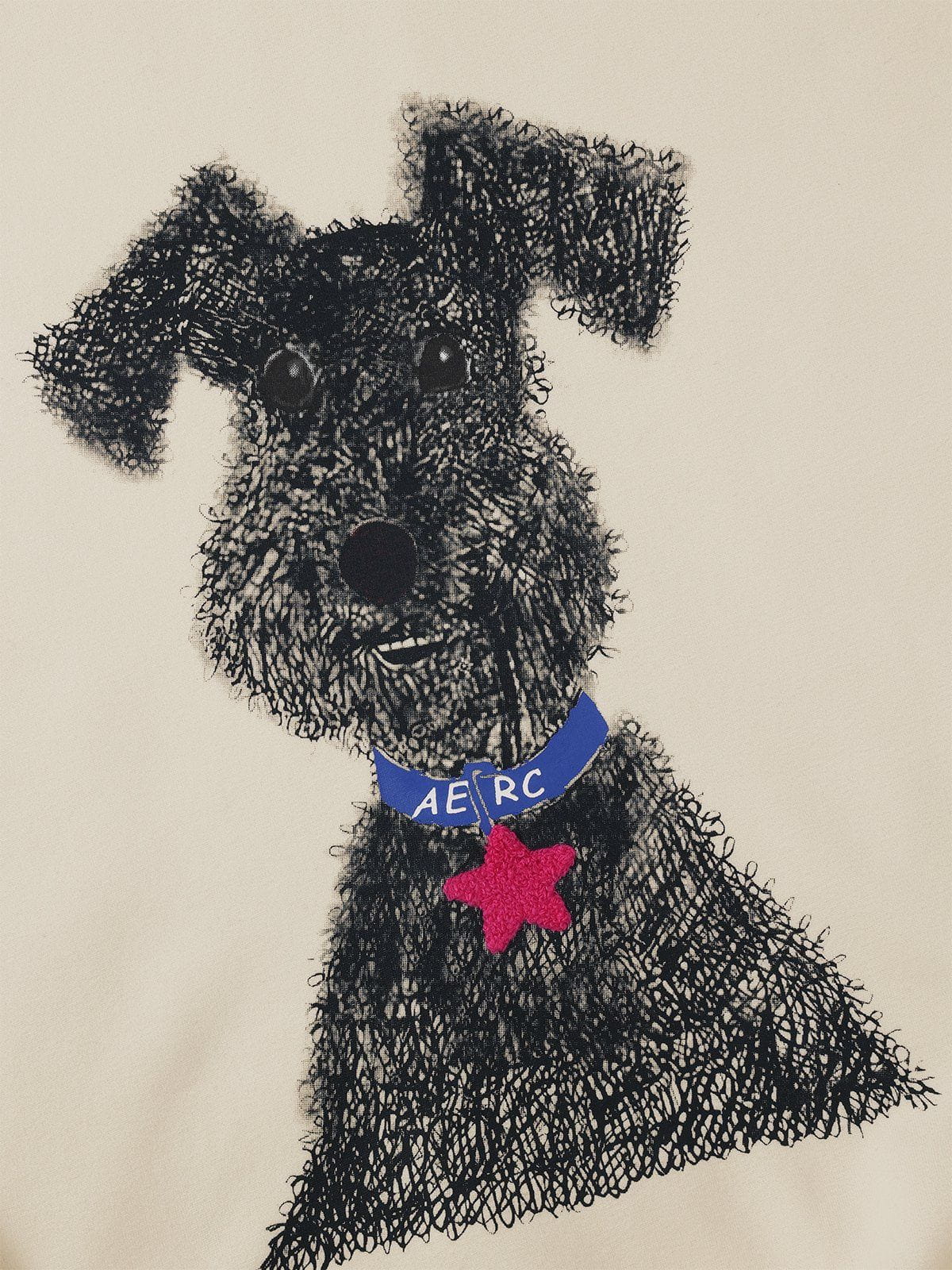 Graffiti Dog Print Hoodie with Star Patch | Aelfric Eden