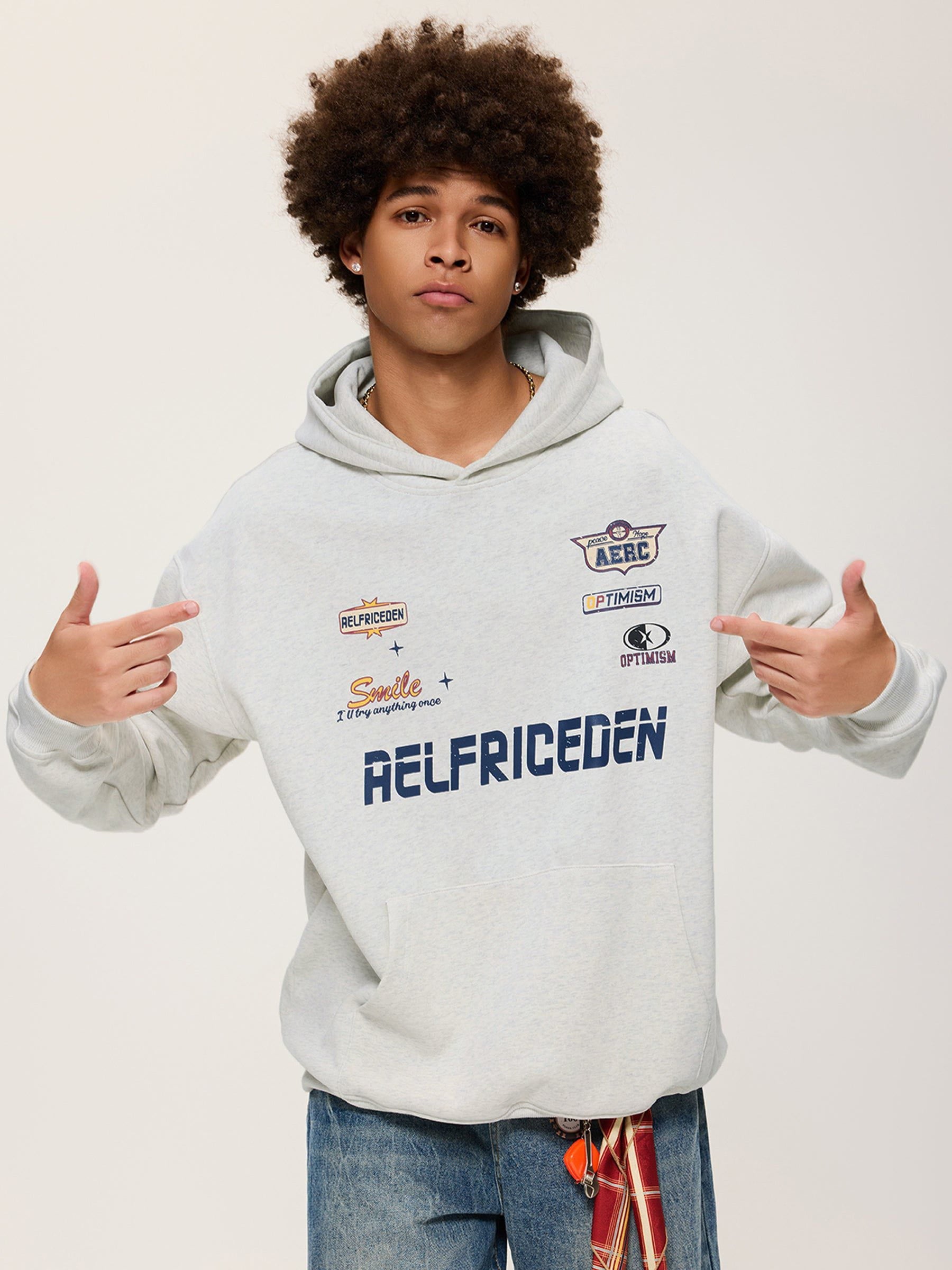Racing Graphic Hoodie with Oversized Fit & Ribbed Details | Aelfric Eden