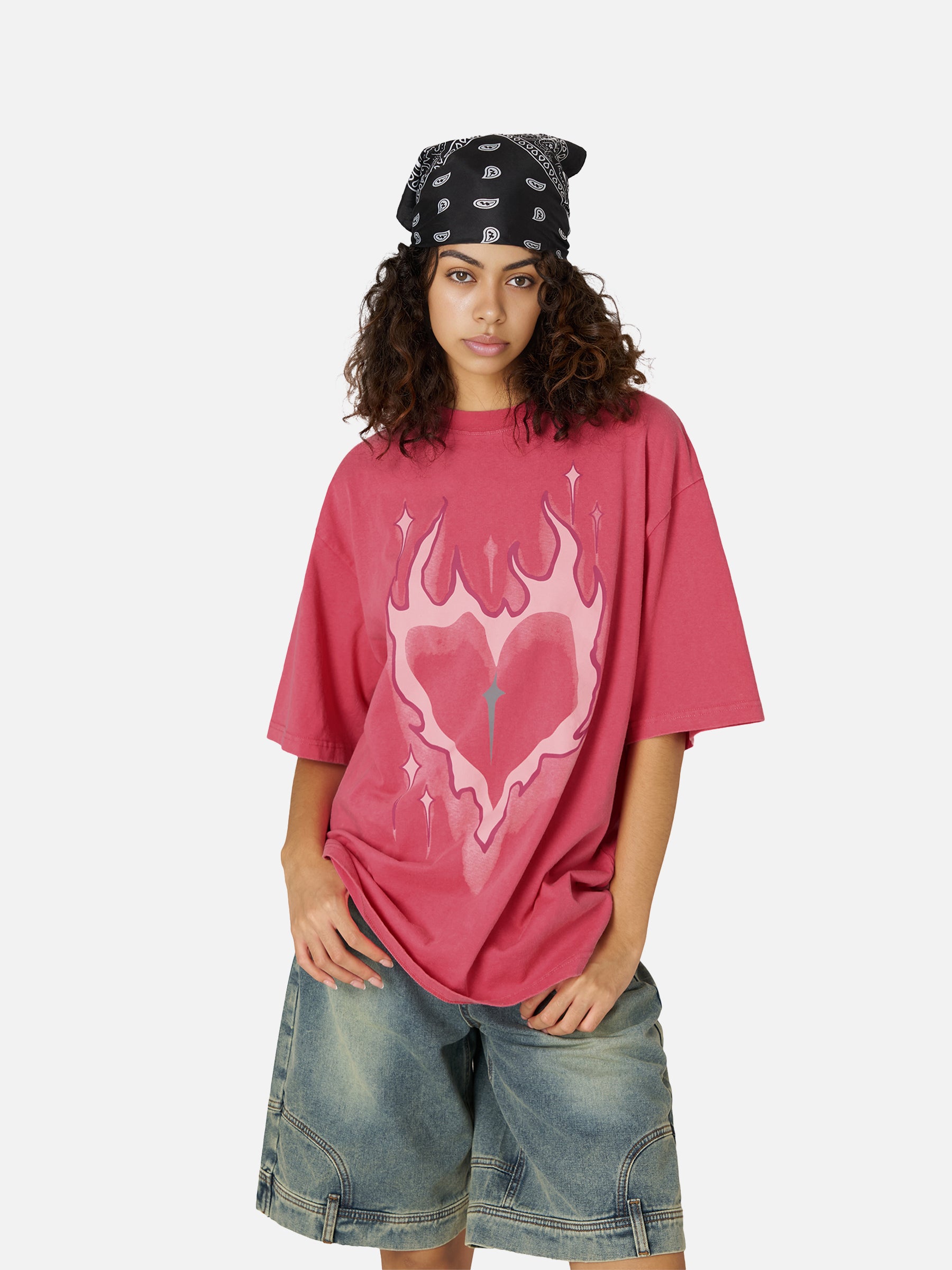 Love Flame Print Cotton T-Shirt | Aelfric Eden Oversized Fit