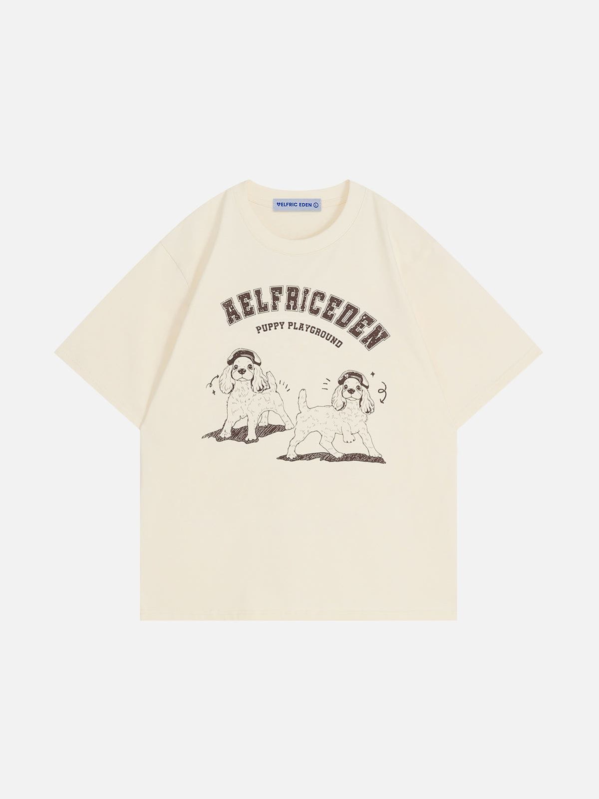 Cute Puppy Print Cotton Tee for Dog Lovers | Aelfric Eden