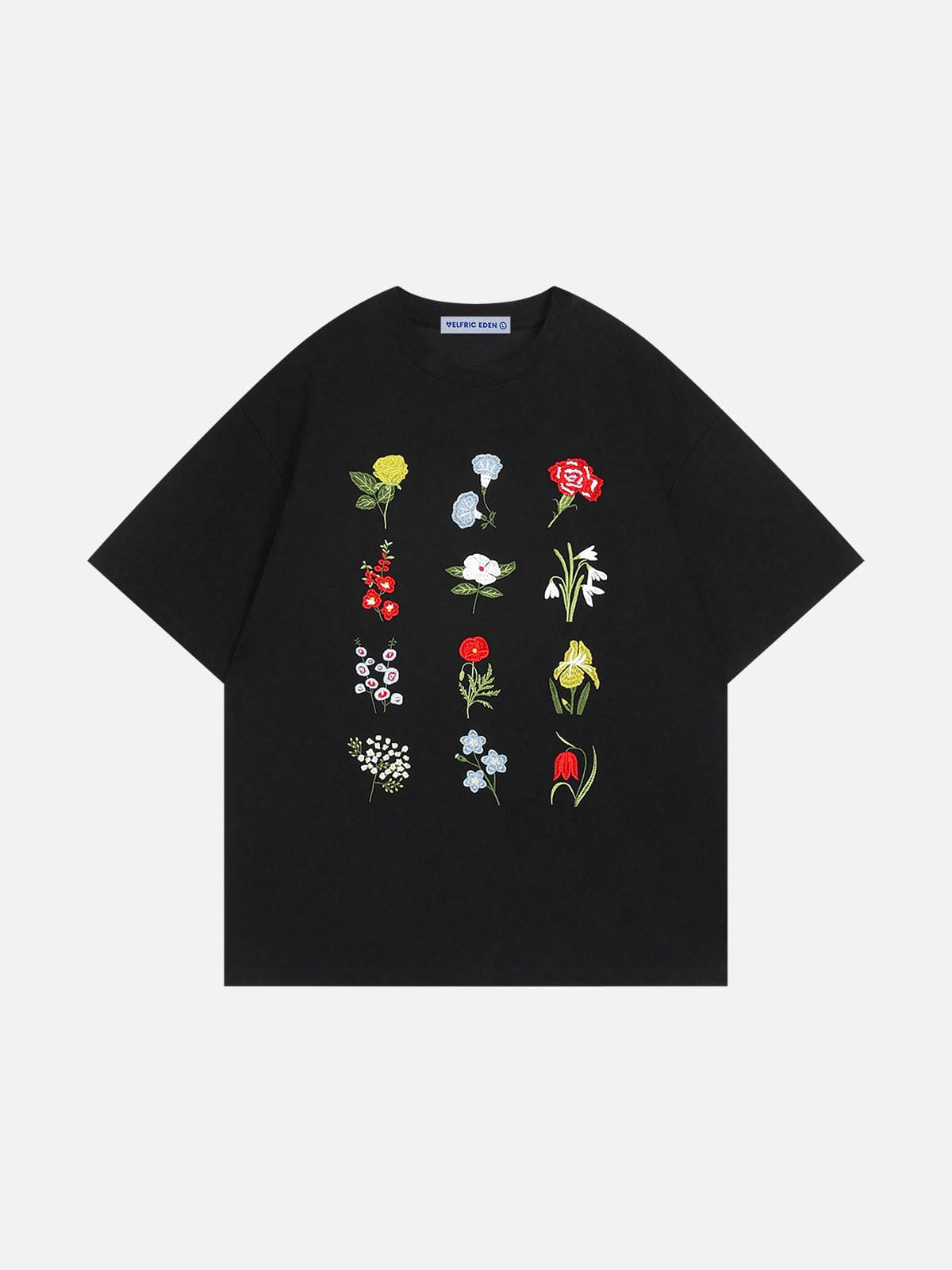 Floral Embroidery Cotton T-Shirt for Men & Women | Aelfric Eden