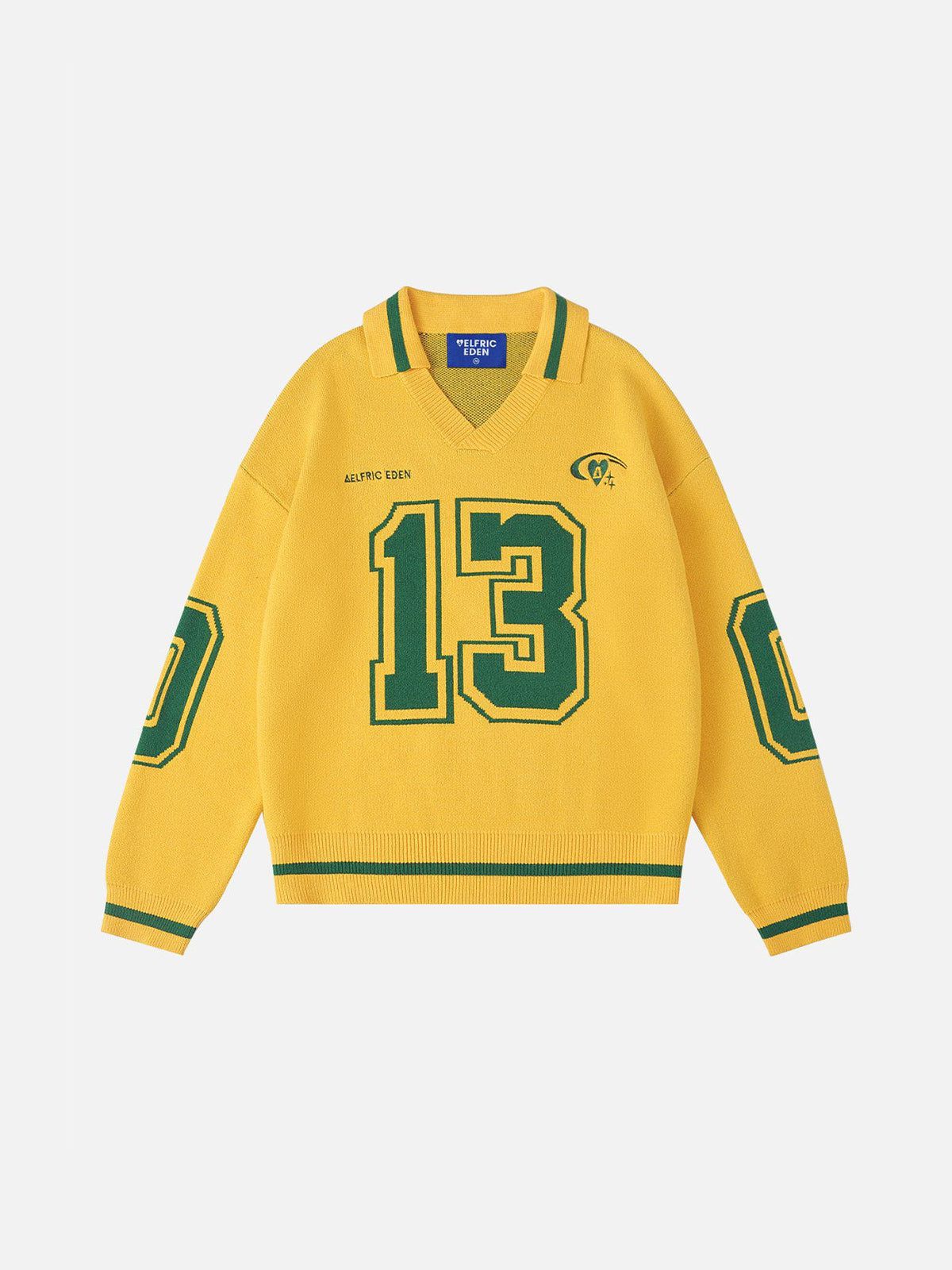 Number Graphic Polo Sweater for Men | Aelfric Eden
